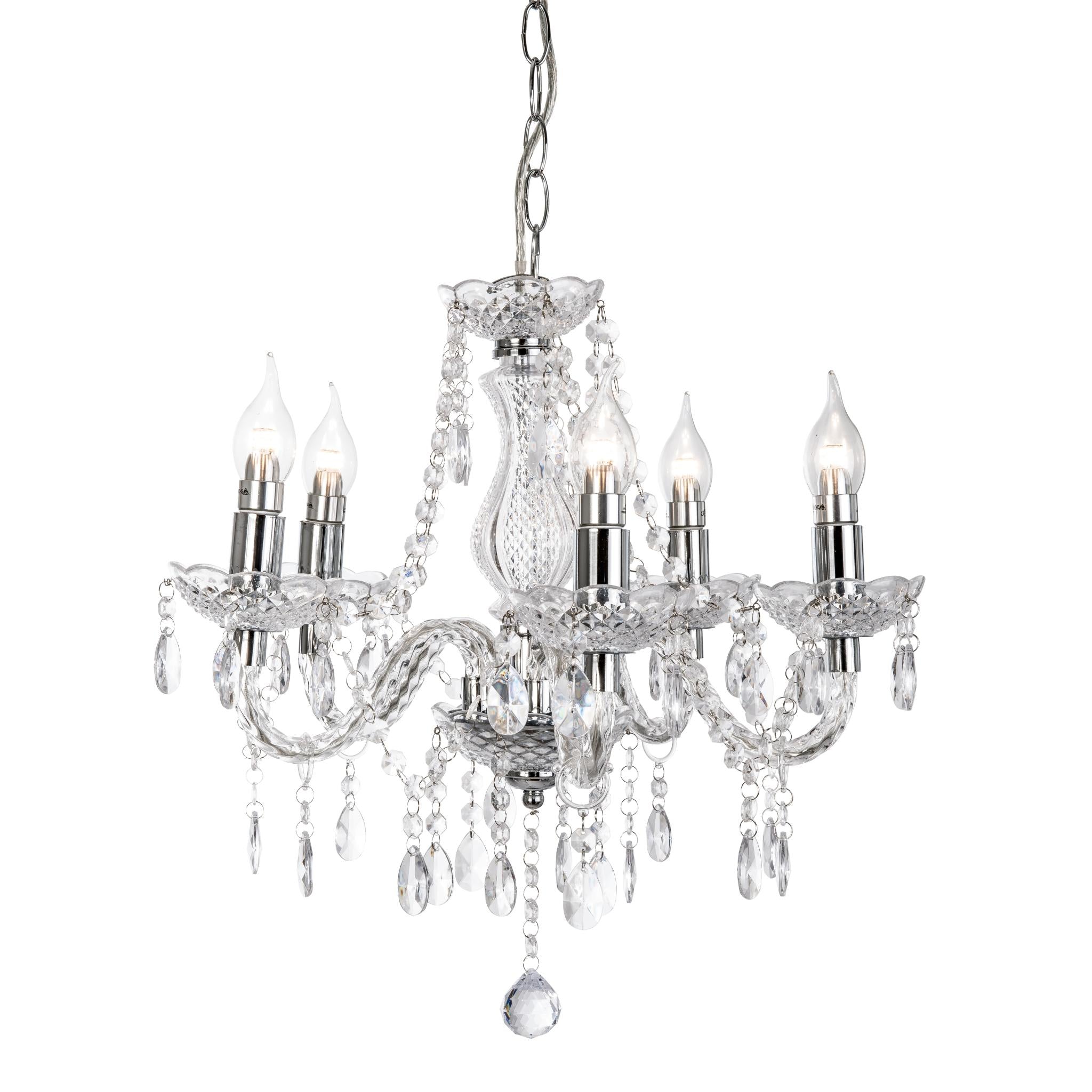 Marie 128305-06 - 5-piece Ceiling Light - Chrome - Clear