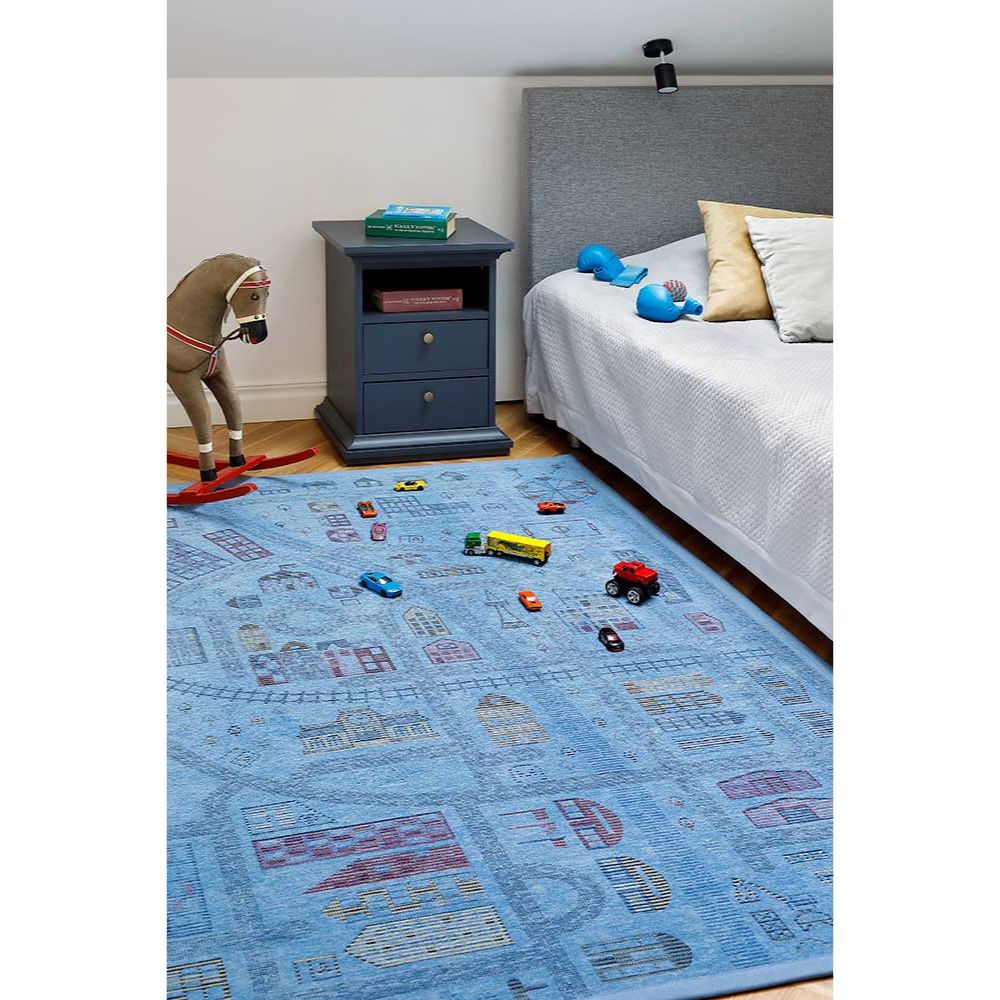 Narma ÜLEJÕE kaksipuolinen puuvillamatto - sininen/vihreä