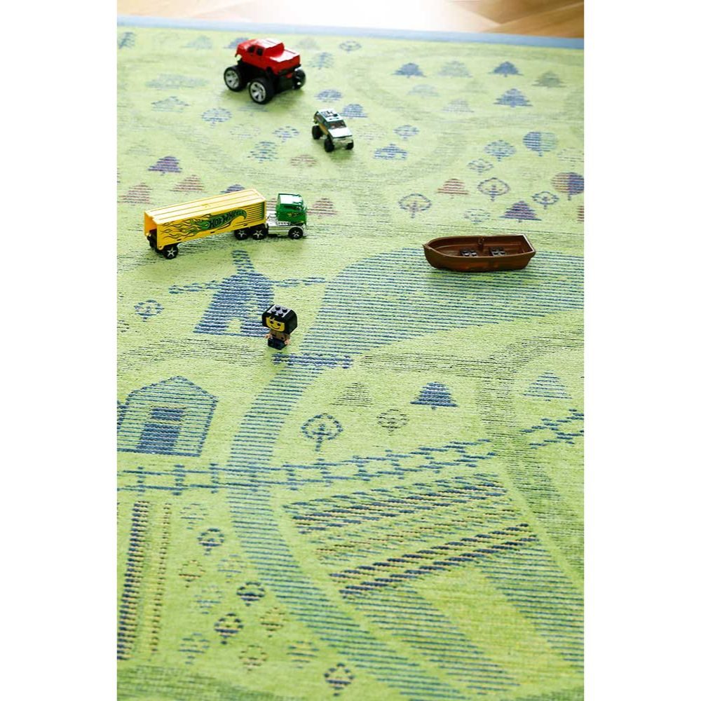 Narma ÜLEJÕE kaksipuolinen puuvillamatto - sininen/vihreä