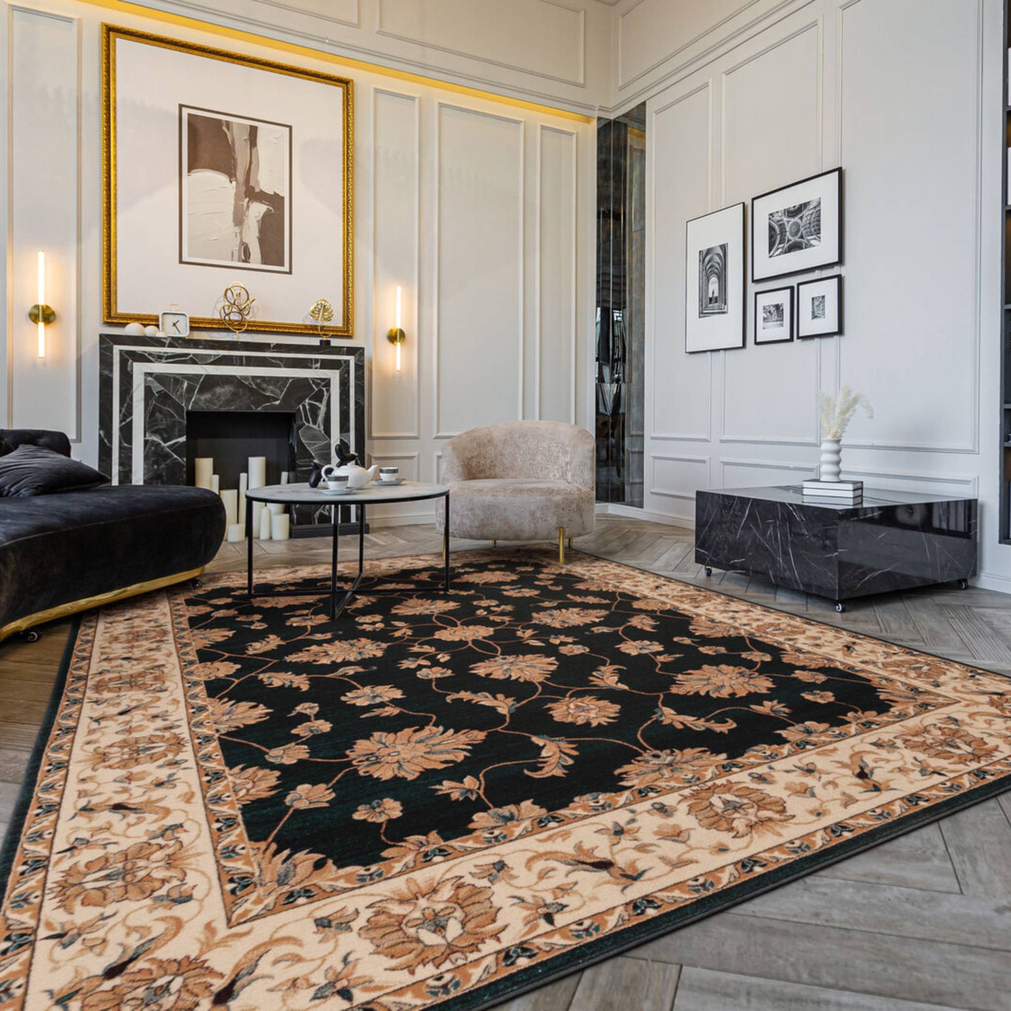 Nereo Oriental Wool Rug â Navy