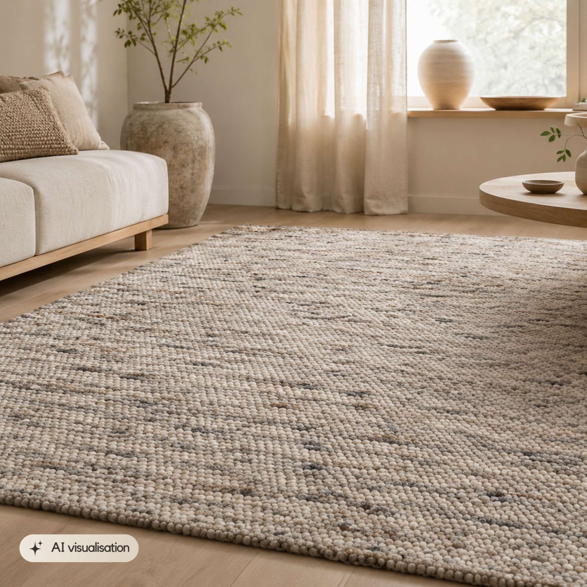 Playa Base 501 villamatto, mittatilaus - beige - harmaa