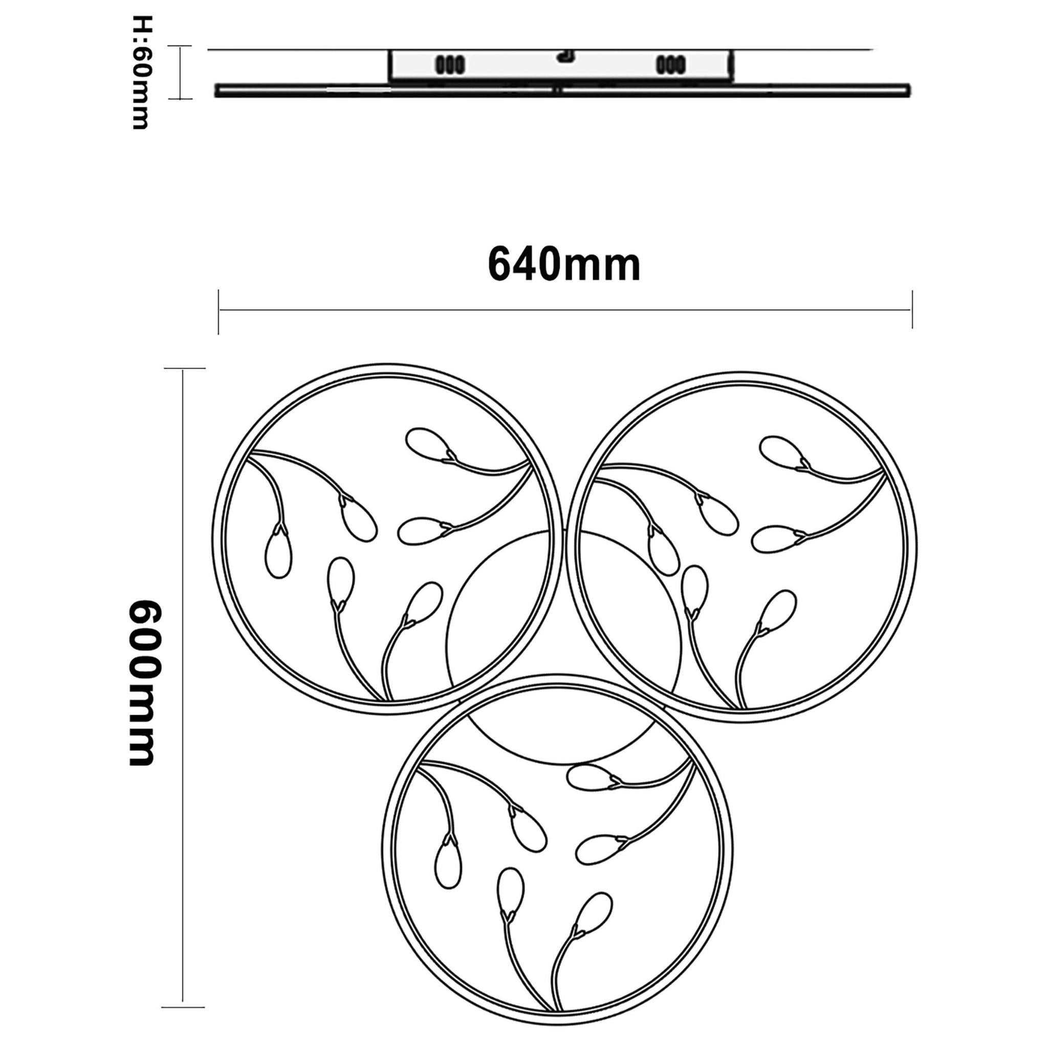 FocusLight Rings LED - Kattovalaisin - Ø62 cm - 3x10W - CCT 3600lm - Musta