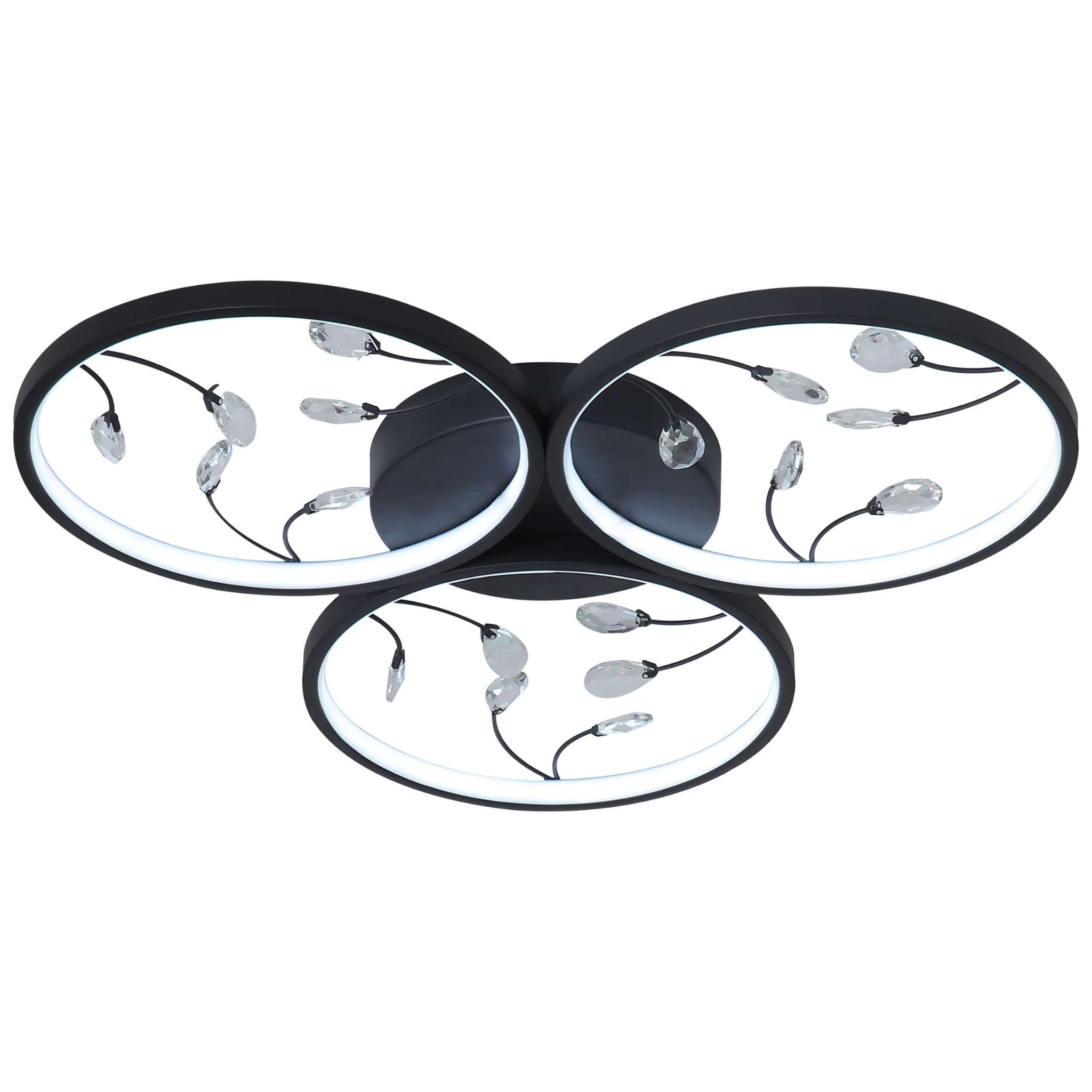 FocusLight Rings LED - Kattovalaisin - Ø62 cm - 3x10W - CCT 3600lm - Musta