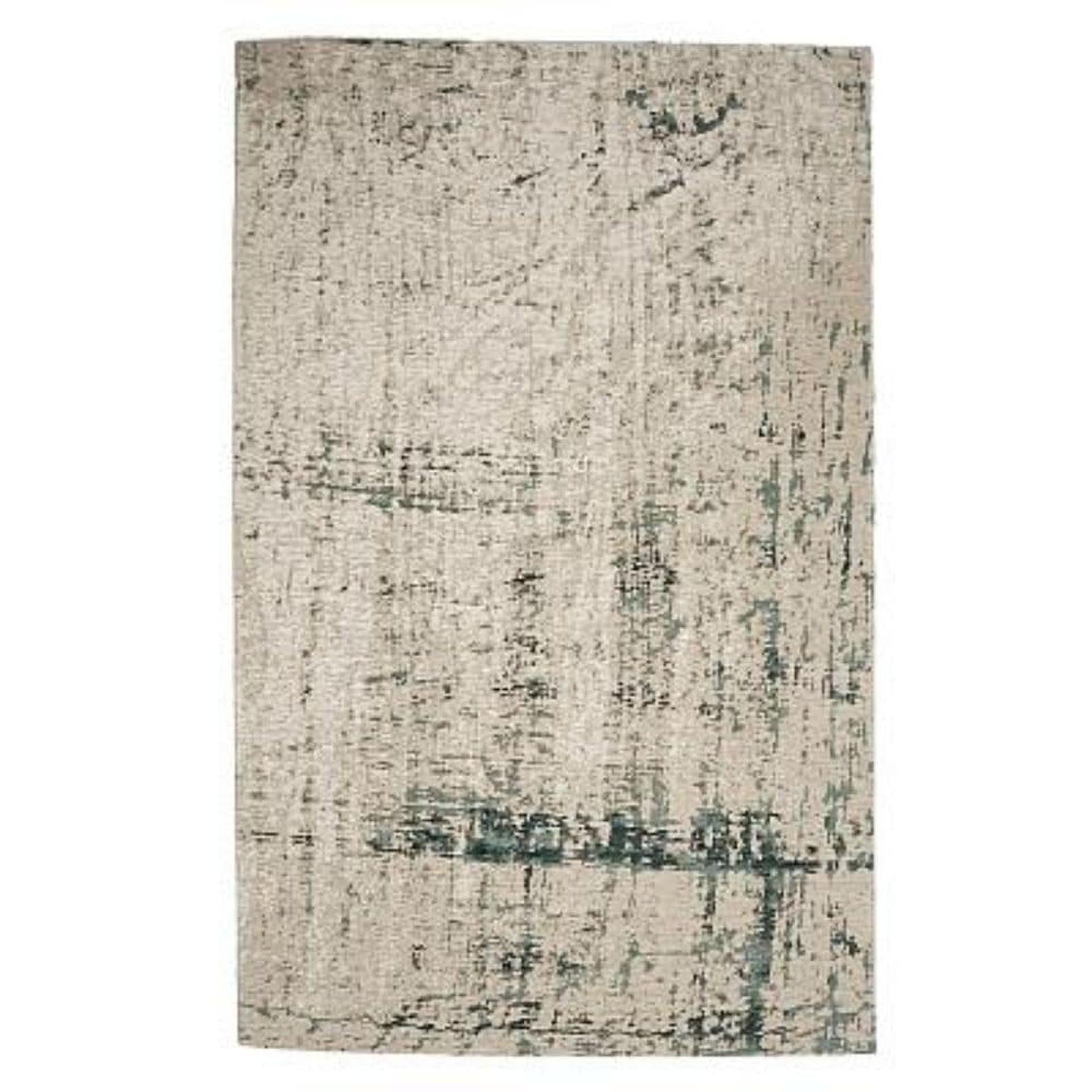 Sahrami low pile Rug - Silver/Emerald