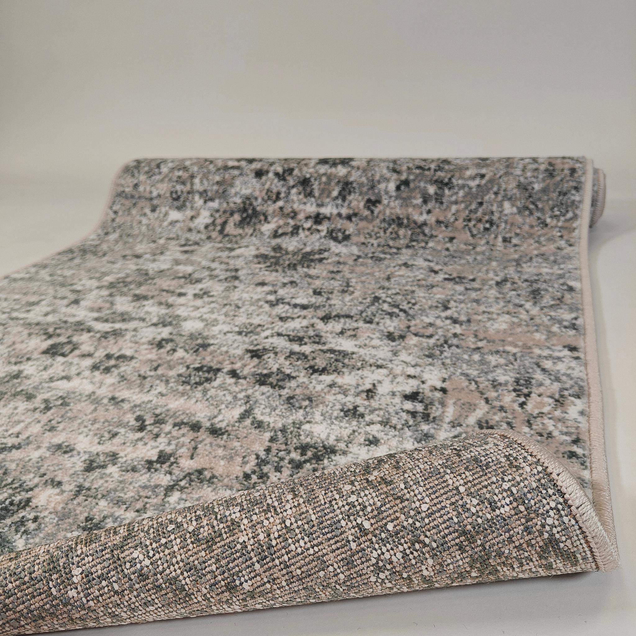 Tris low pile Rug Roll - beige/green