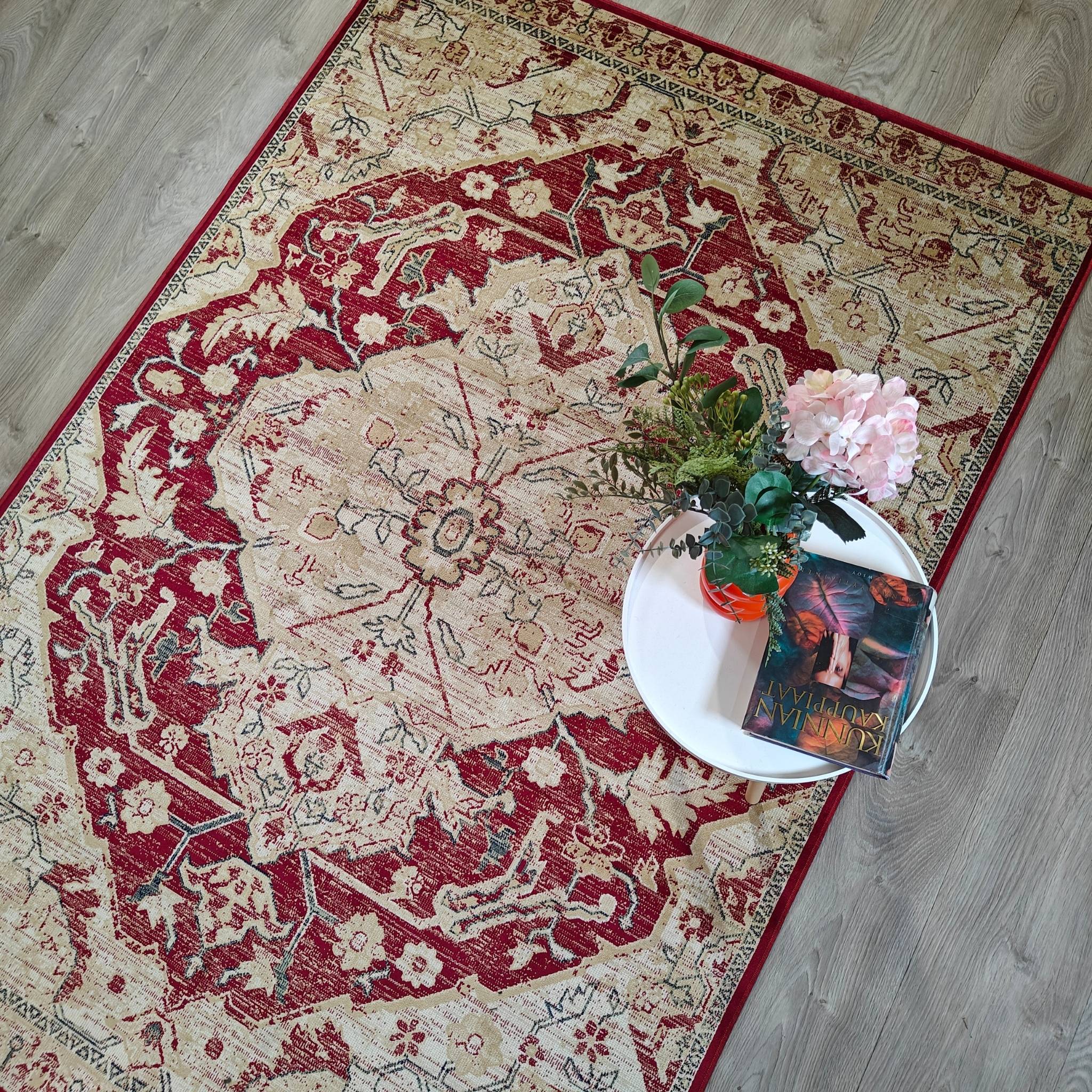 Valencia Viscose rug - red