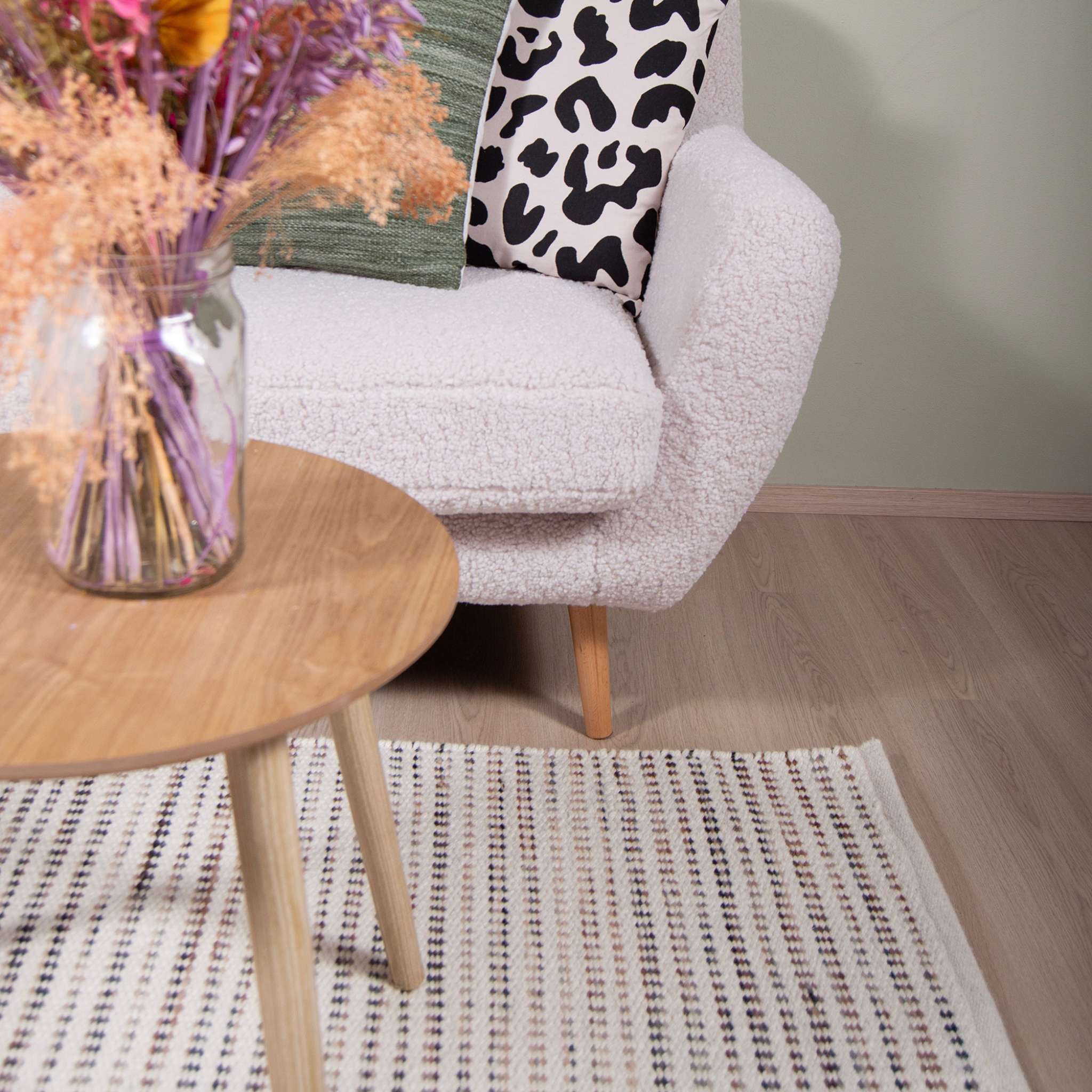 Yoko Wool rug - white brown