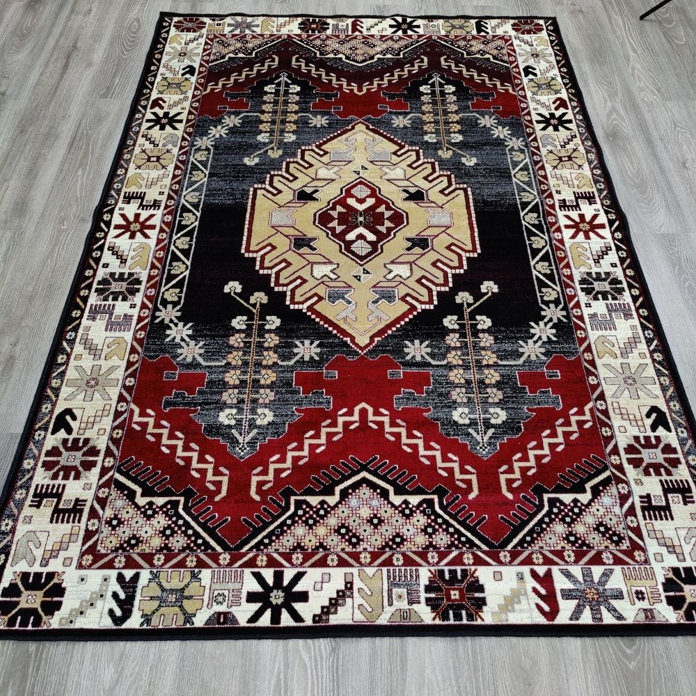 Antika viskoosimatto - punainen.