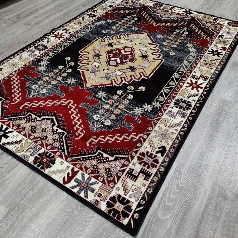 Antika viskoosimatto - punainen.