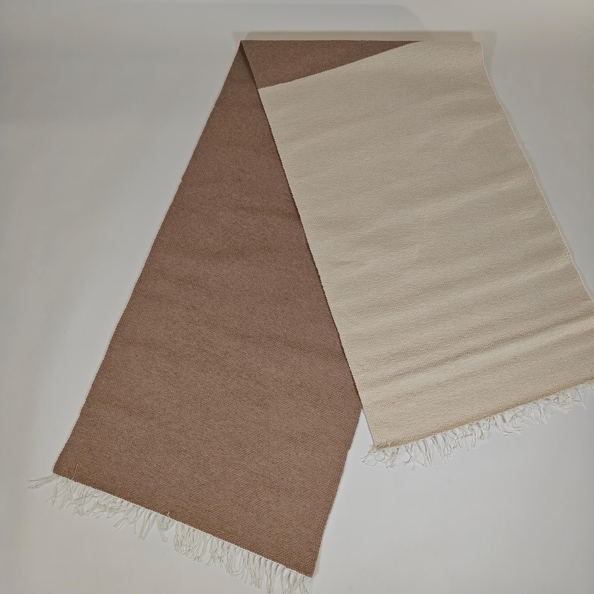 Modern domestic Cotton rug - beige/white