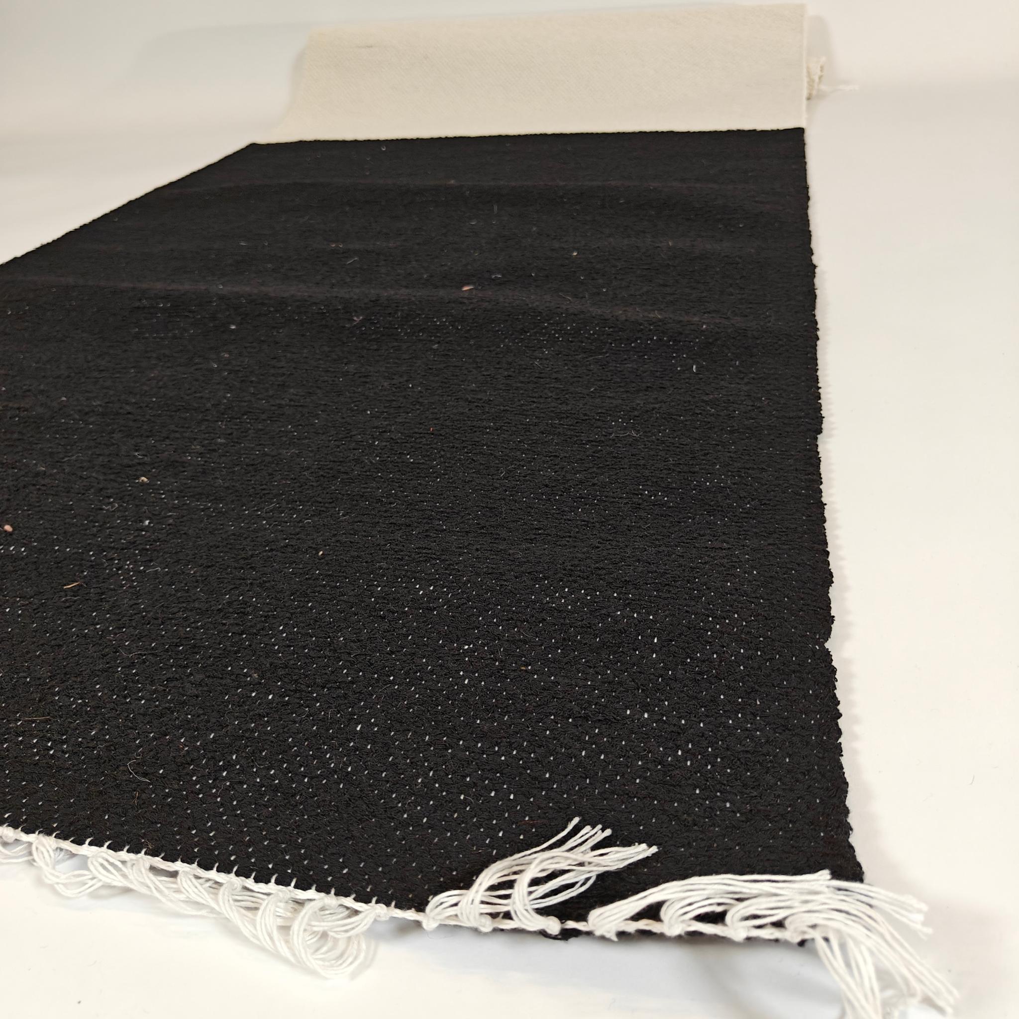 Modern domestic Cotton rug - black/white