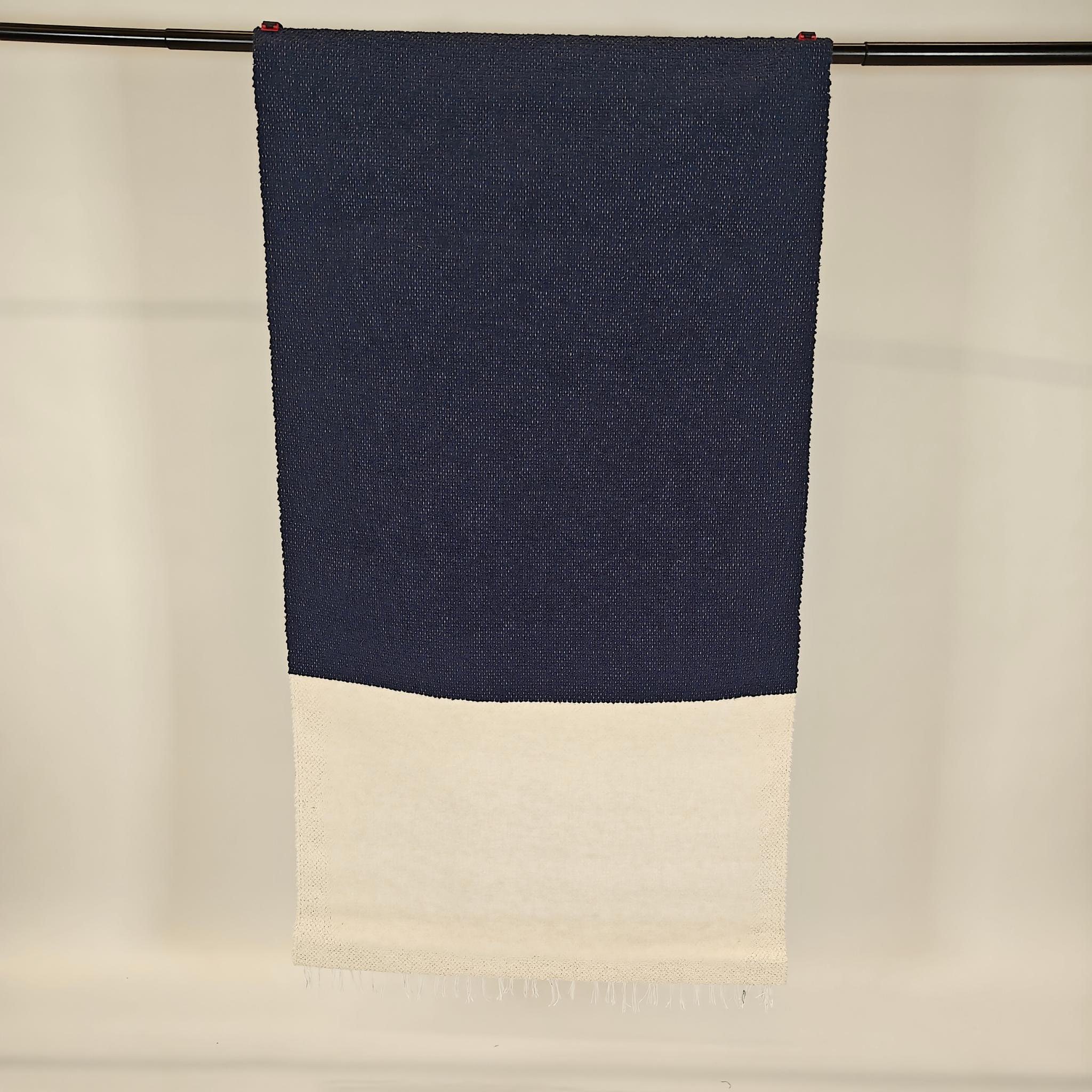 Modern domestic Cotton rug - blue/white