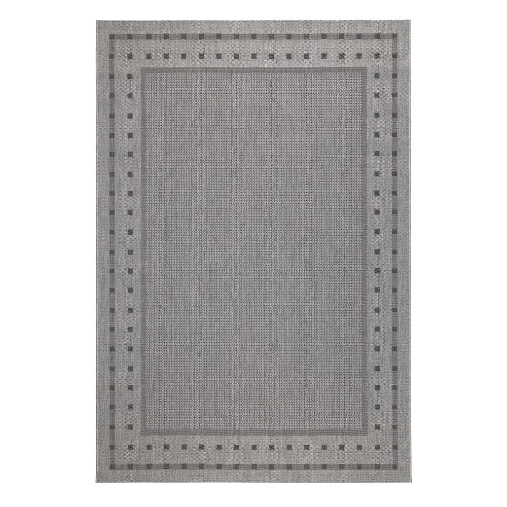 Ruutu sileäksi kudottu matto - vaaleanharmaa