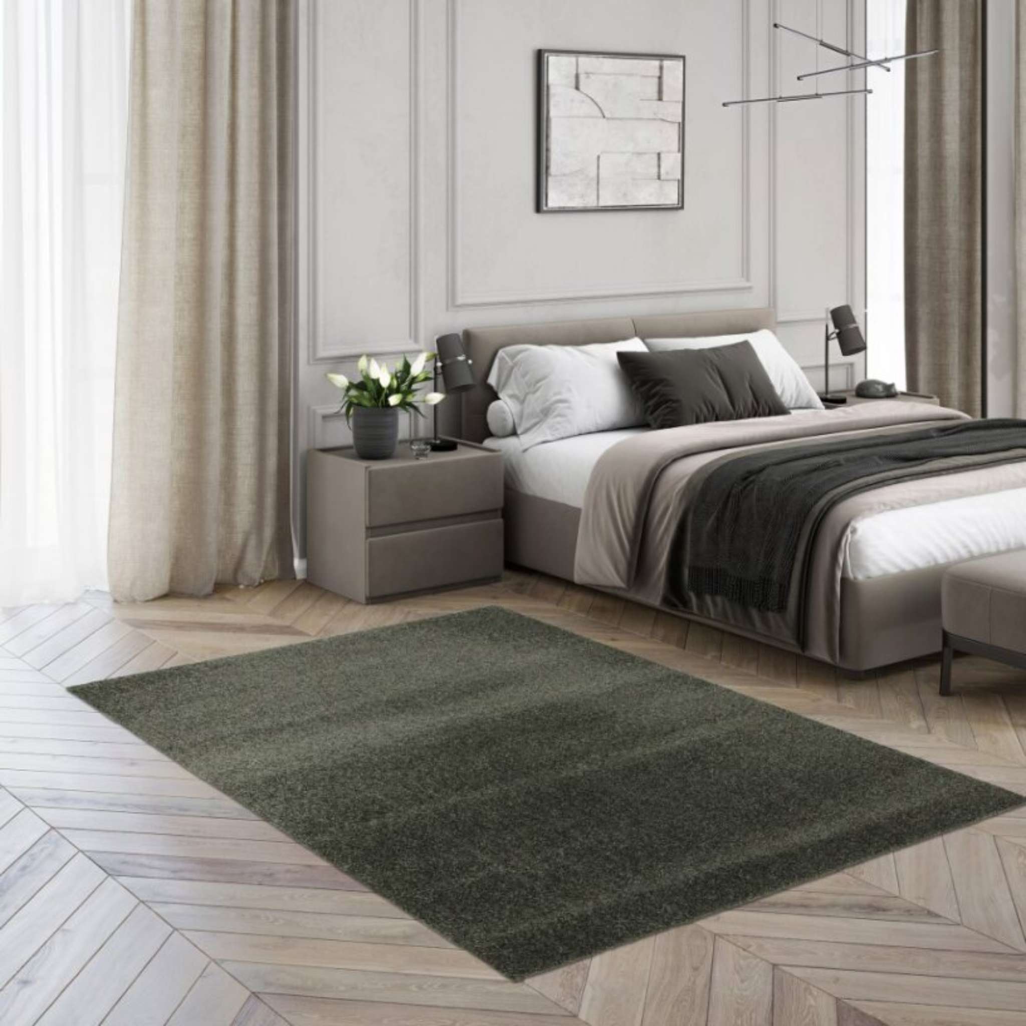 Serena Pile rug - green