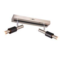 TRIO Ikaris LED spotlight 2-piece - brushed steel/matte black