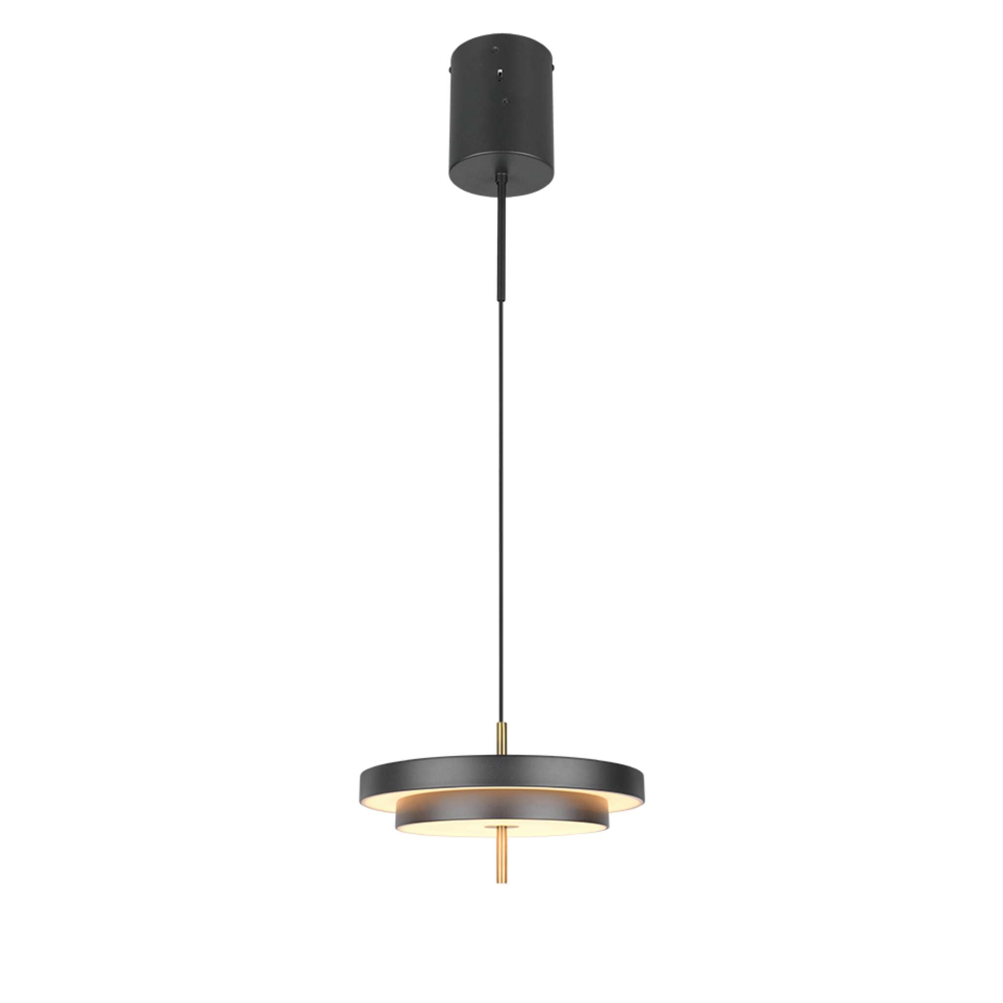 TRIO Keaton LED Pendant light 1-piece 40 cm - matte black/brass