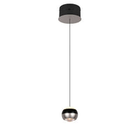 TRIO Orbit LED Pendant light 1-piece - brushed steel/matte black