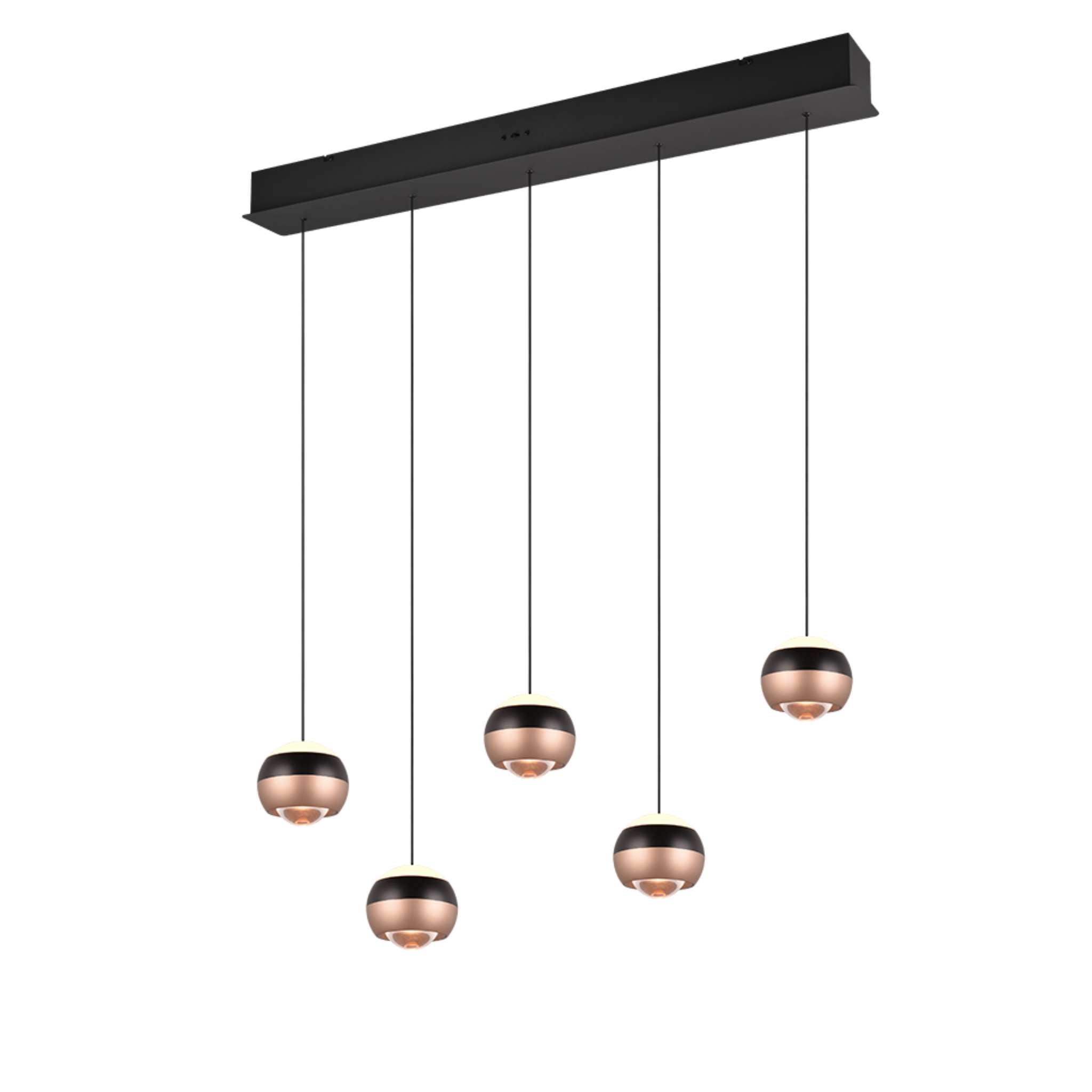 TRIO Orbit LED Pendant light 100 cm 5-piece - matte black