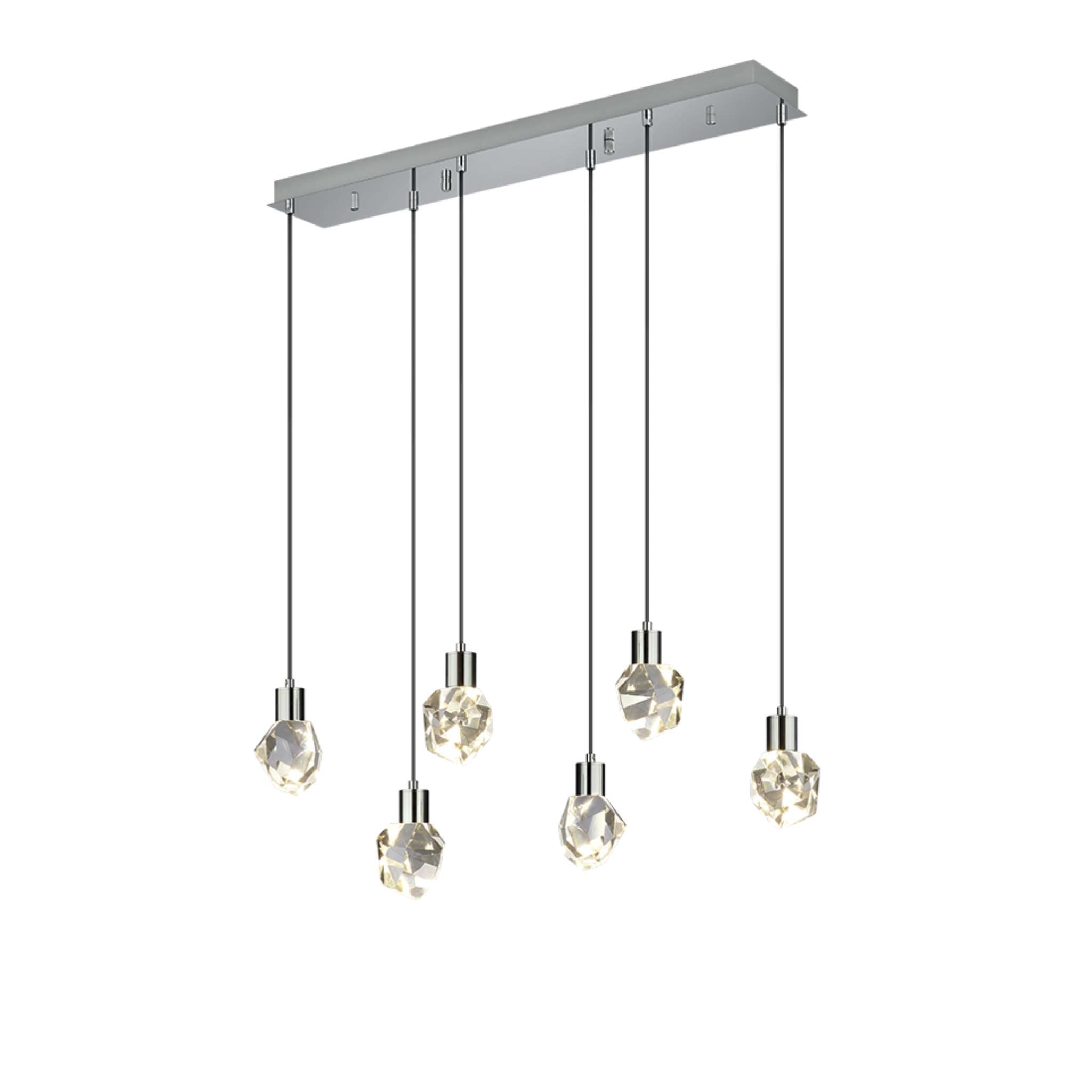 TRIO Verano LED Pendant light 6-piece - clear