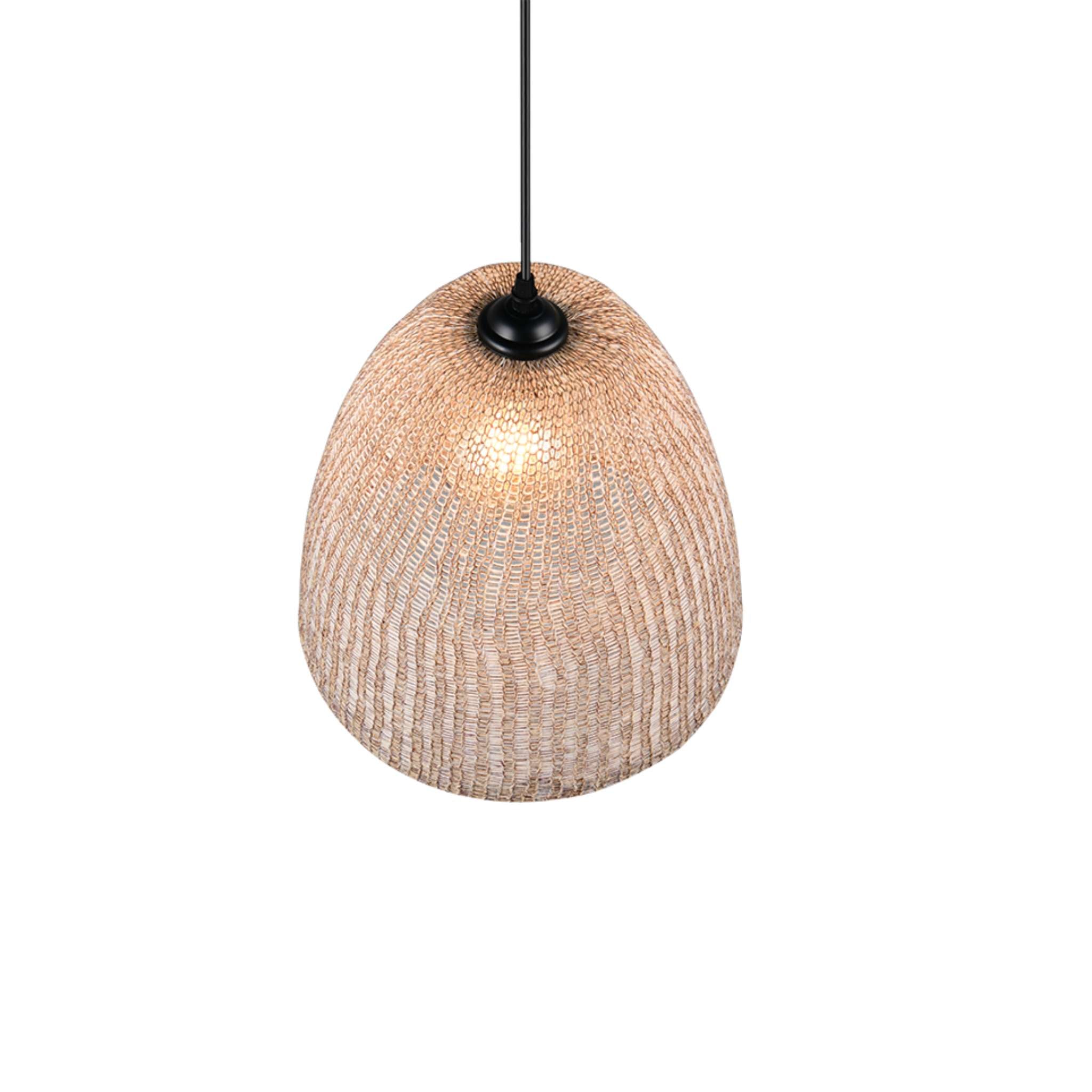 TRIO Kibito Pendant light E27 - natural color/matte black