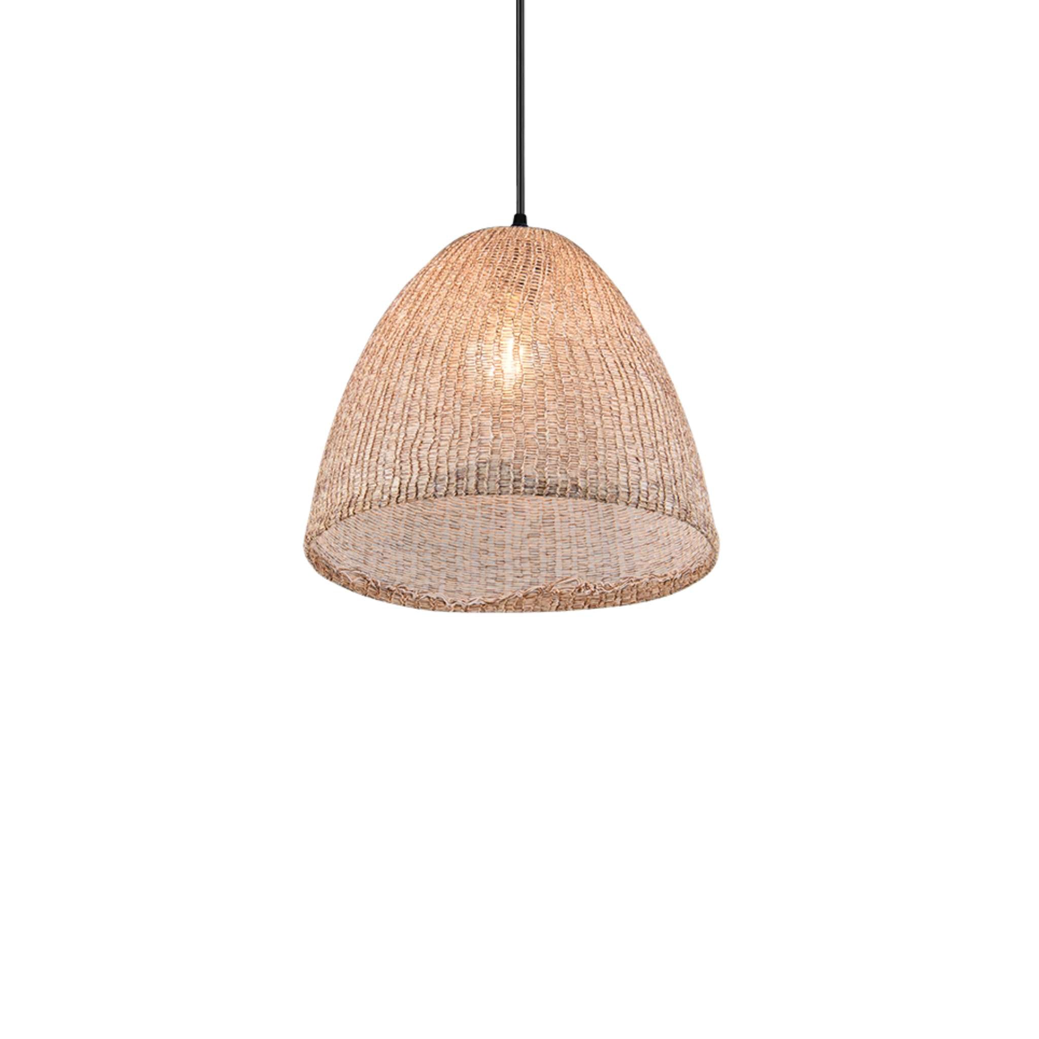 TRIO Kibito Pendant light E27 - natural color/matte black