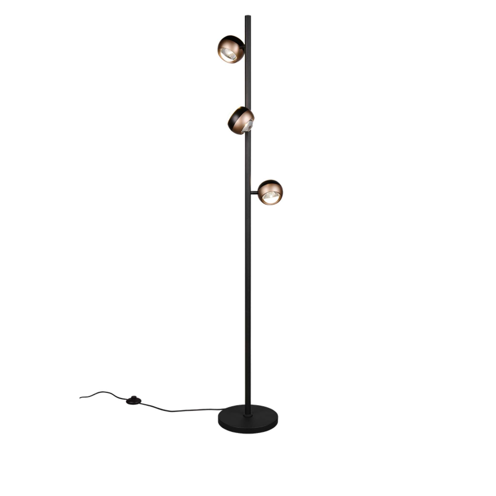 TRIO Orbit LED Floor lamp 3-piece - matte black/coffee