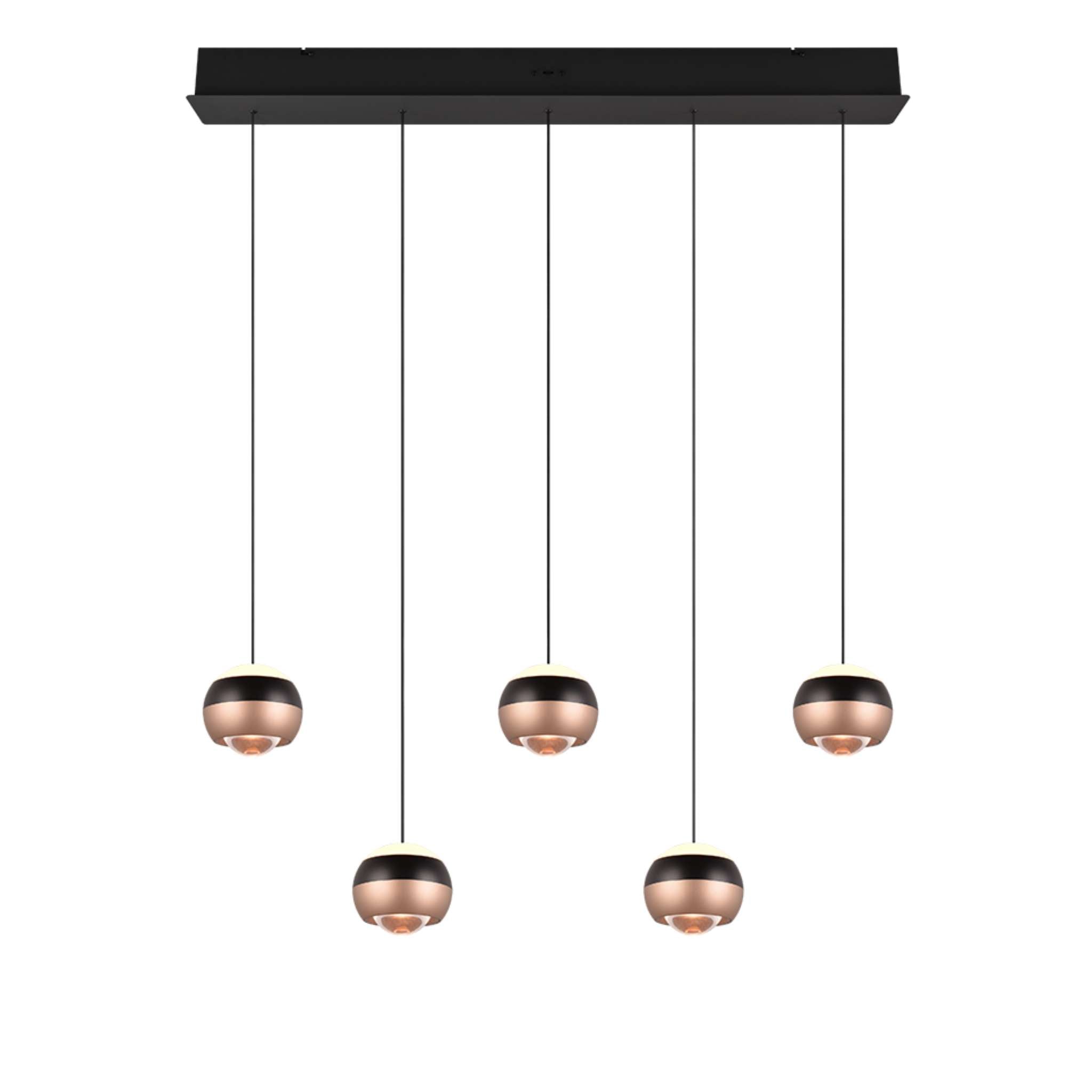 TRIO Orbit LED riippuvalaisin 100 cm 5-os - mattamusta
