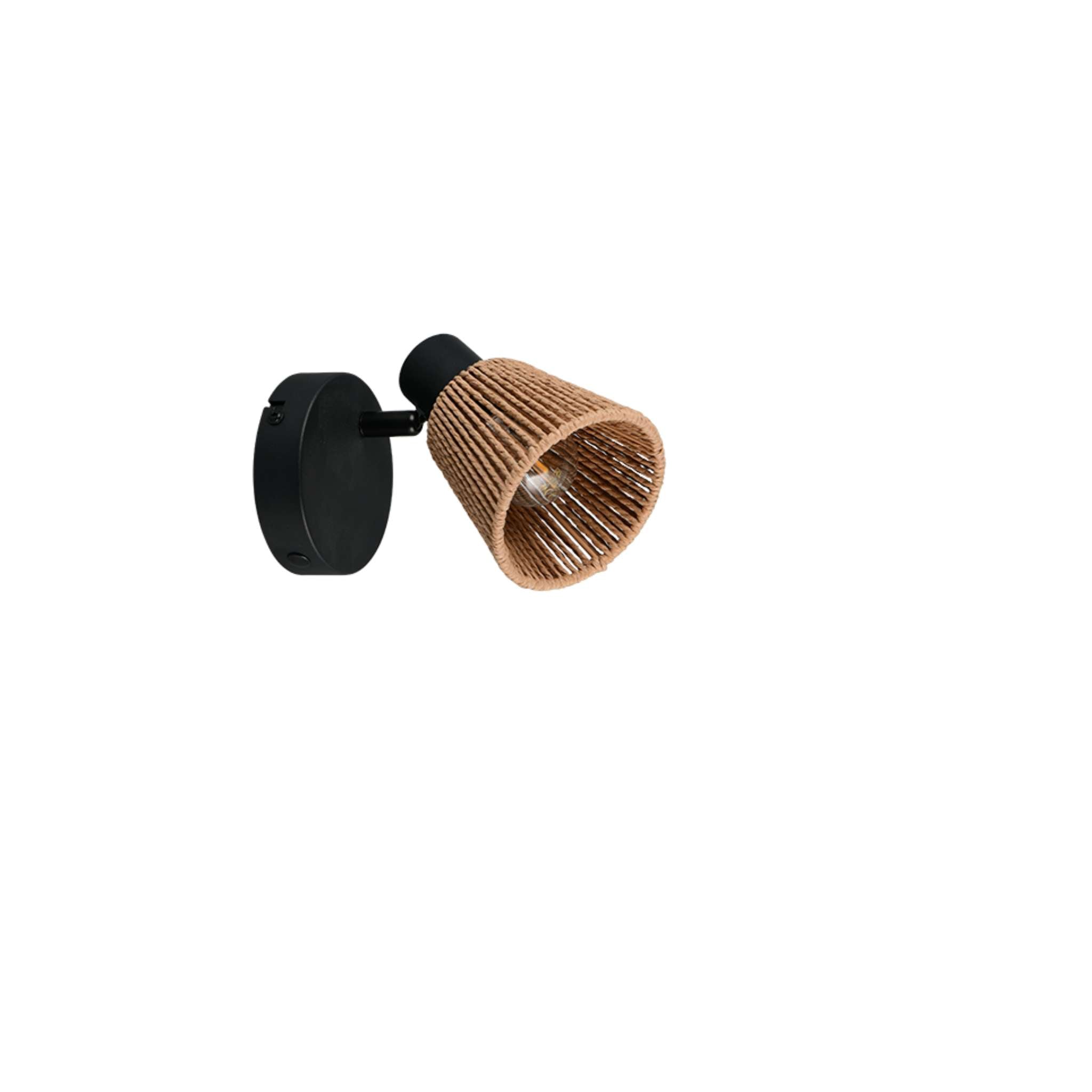 TRIO Natrel spotlight 1-piece E14 - matte black/natural color