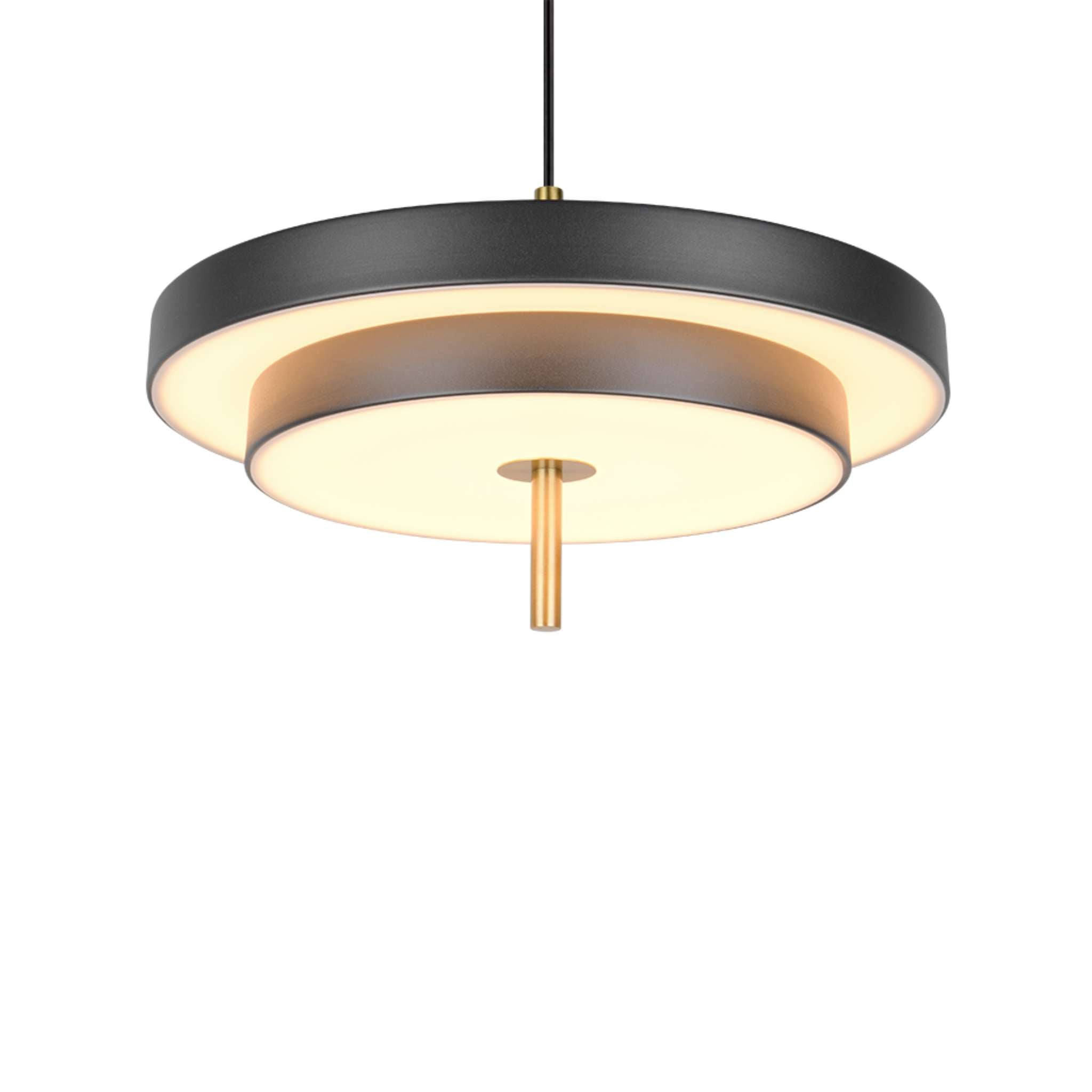 TRIO Keaton LED Pendant light 1-piece 40 cm - matte black/brass