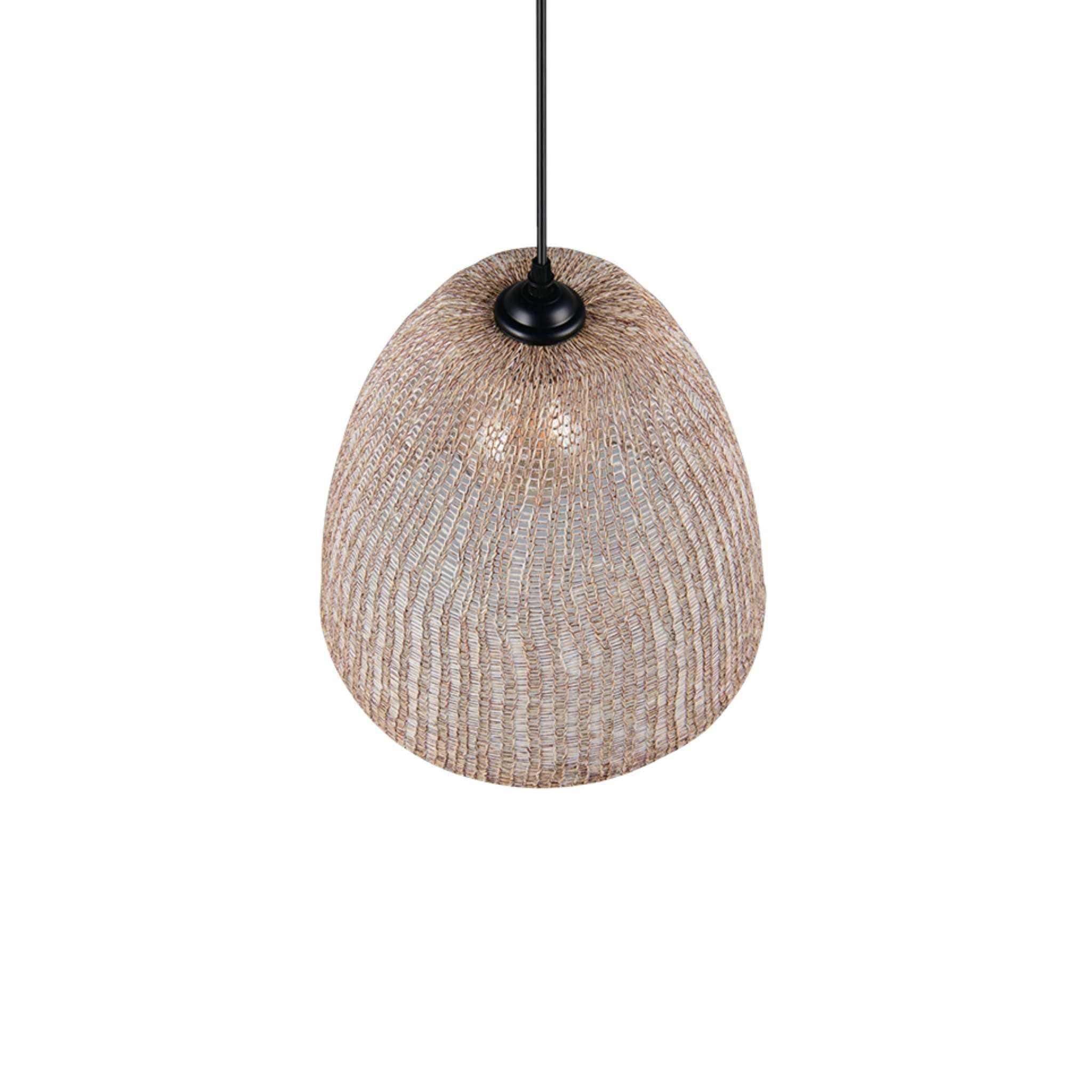 TRIO Kibito Pendant light E27 - natural color/matte black