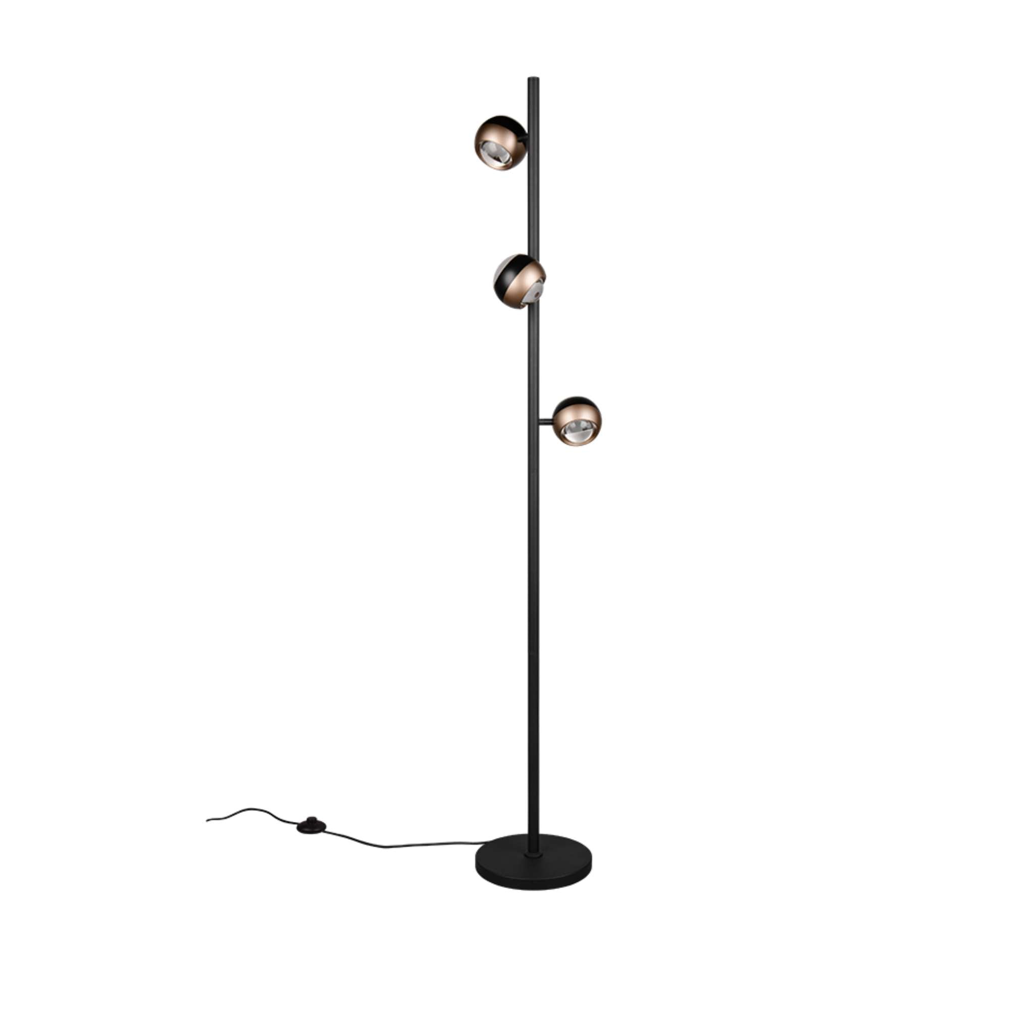 TRIO Orbit LED Floor lamp 3-piece - matte black/coffee