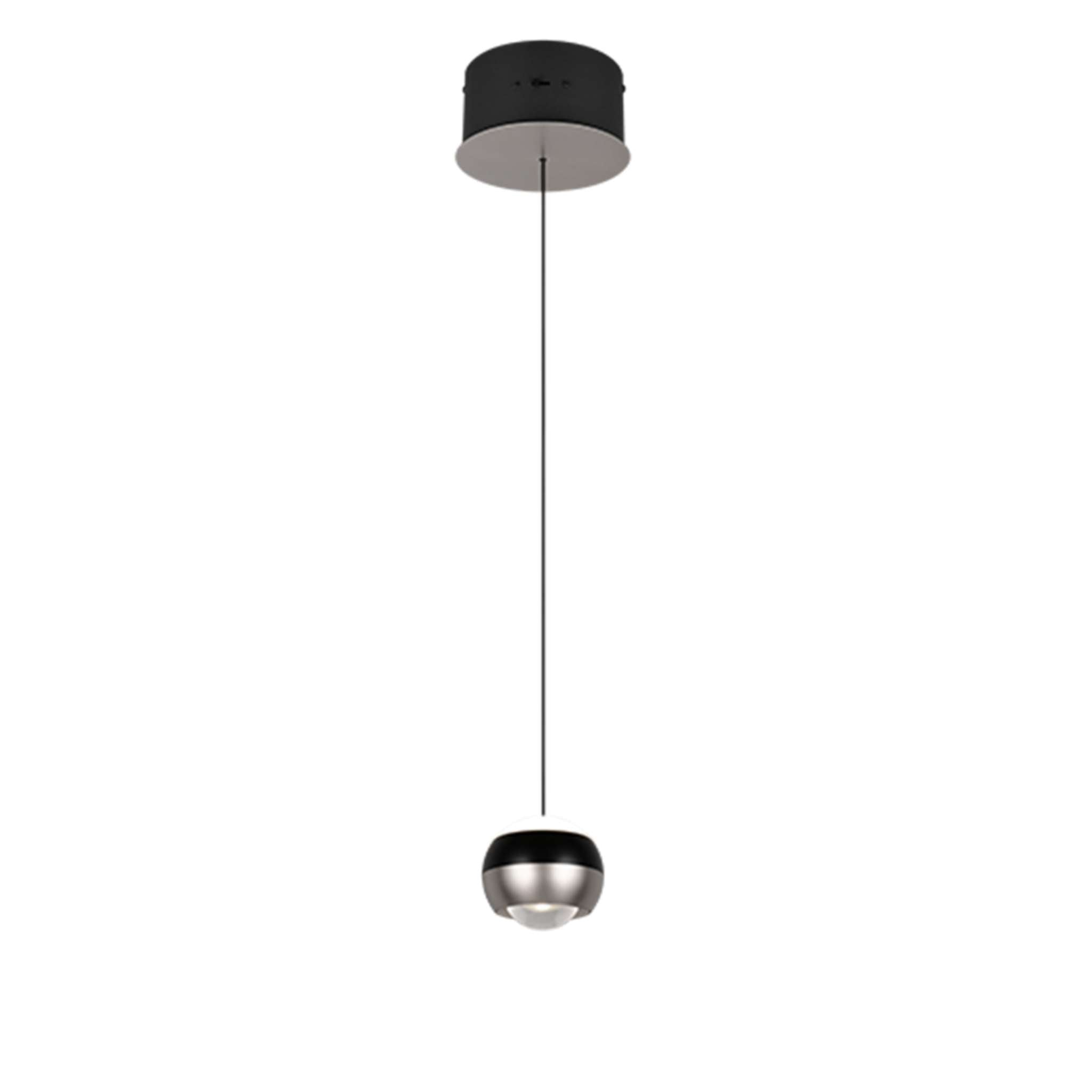 TRIO Orbit LED Pendant light 1-piece - brushed steel/matte black