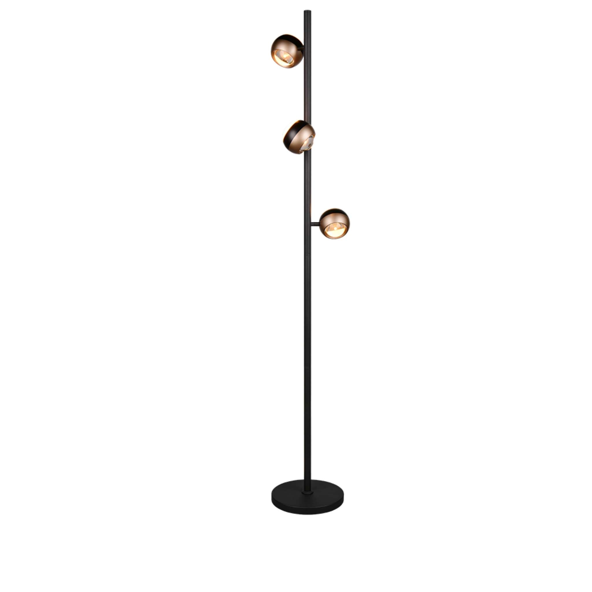 TRIO Orbit LED Floor lamp 3-piece - matte black/coffee