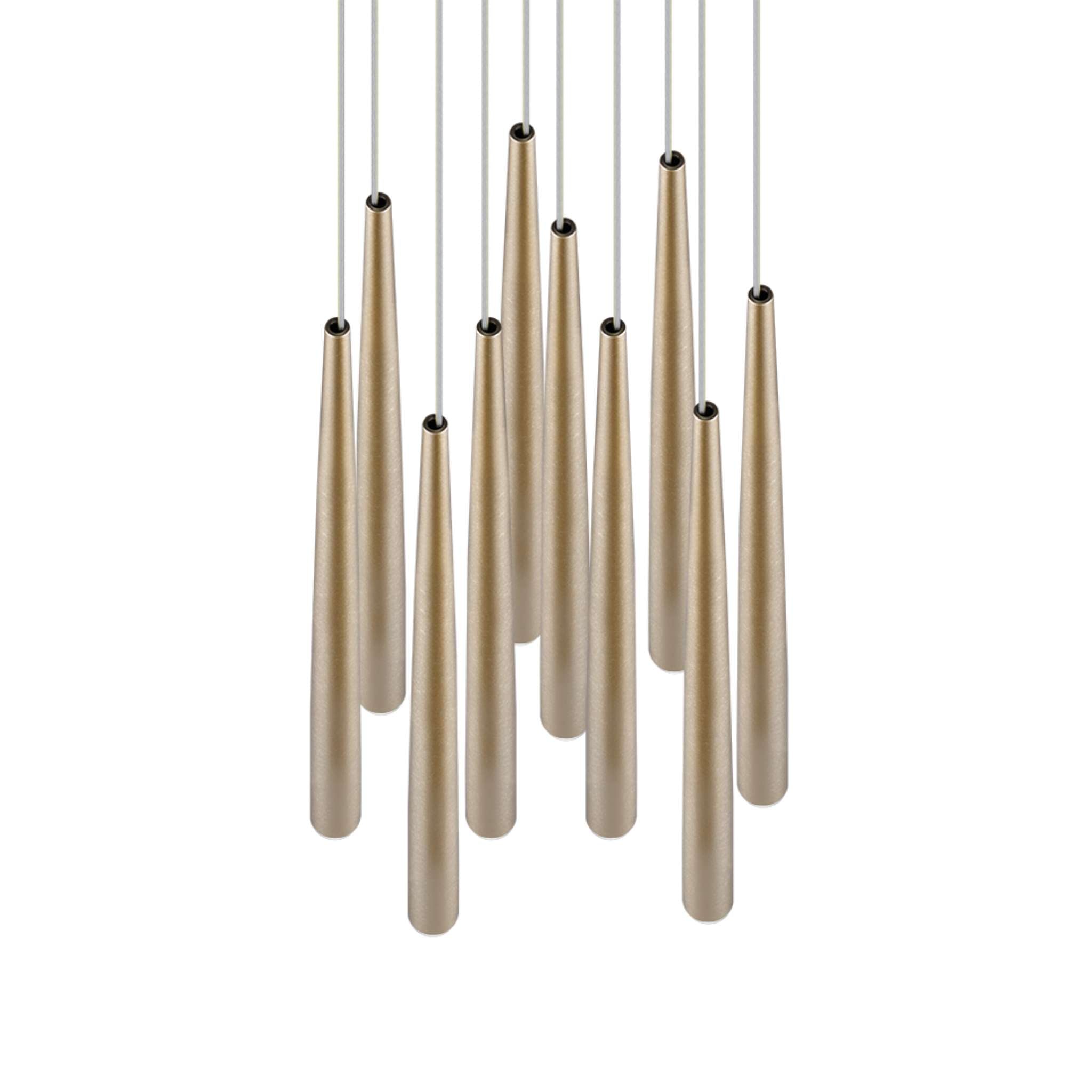 TRIO Cala LED Pendant light 10-piece set - gold