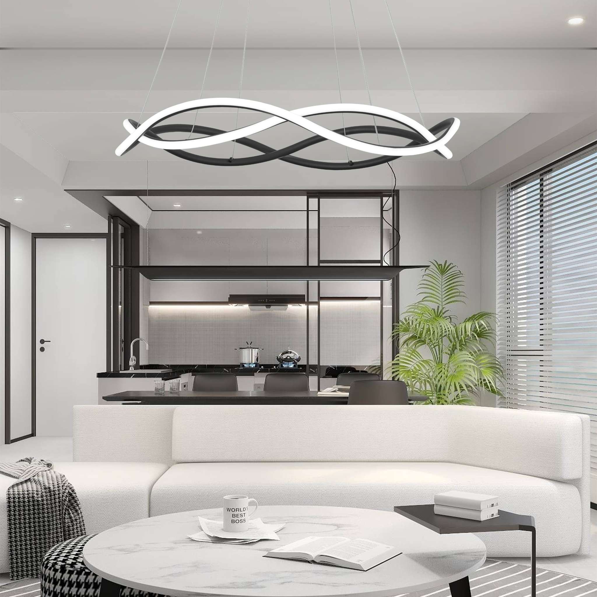 Amira 343601-30 - Pendant lamp - Black - Aluminum