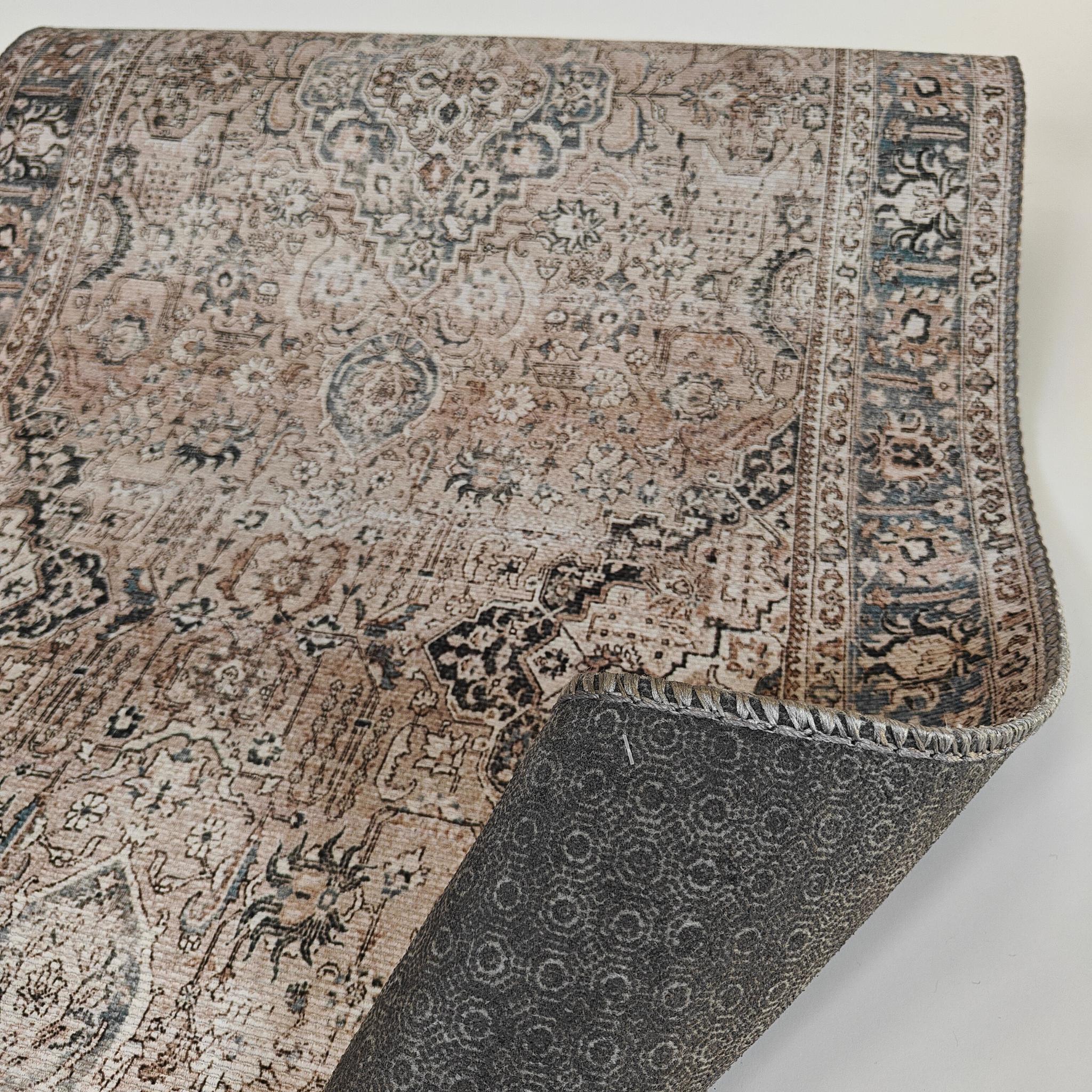 Antique käytävämatto rulla 80cm - sininen - beige