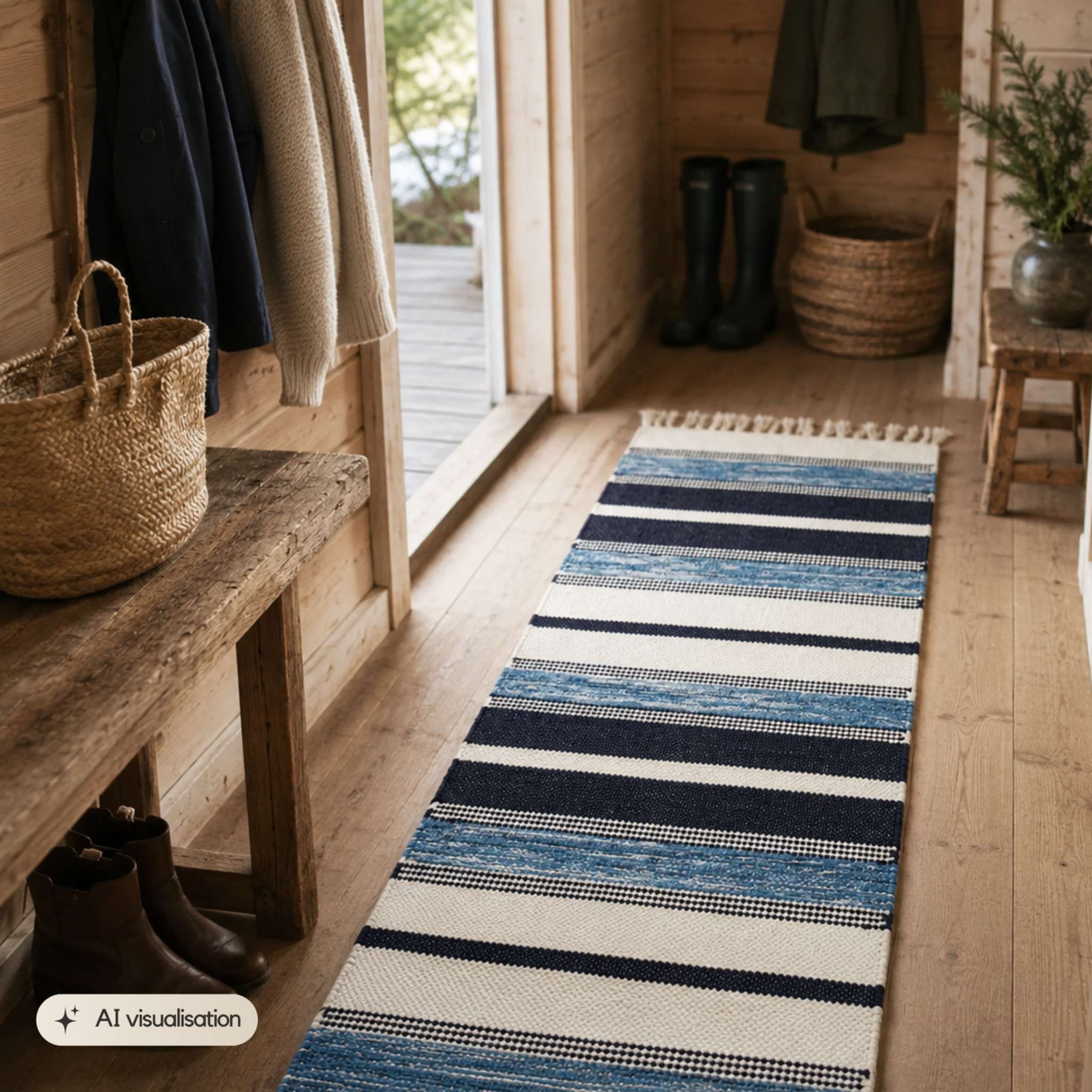 Arne Cotton rug - blue