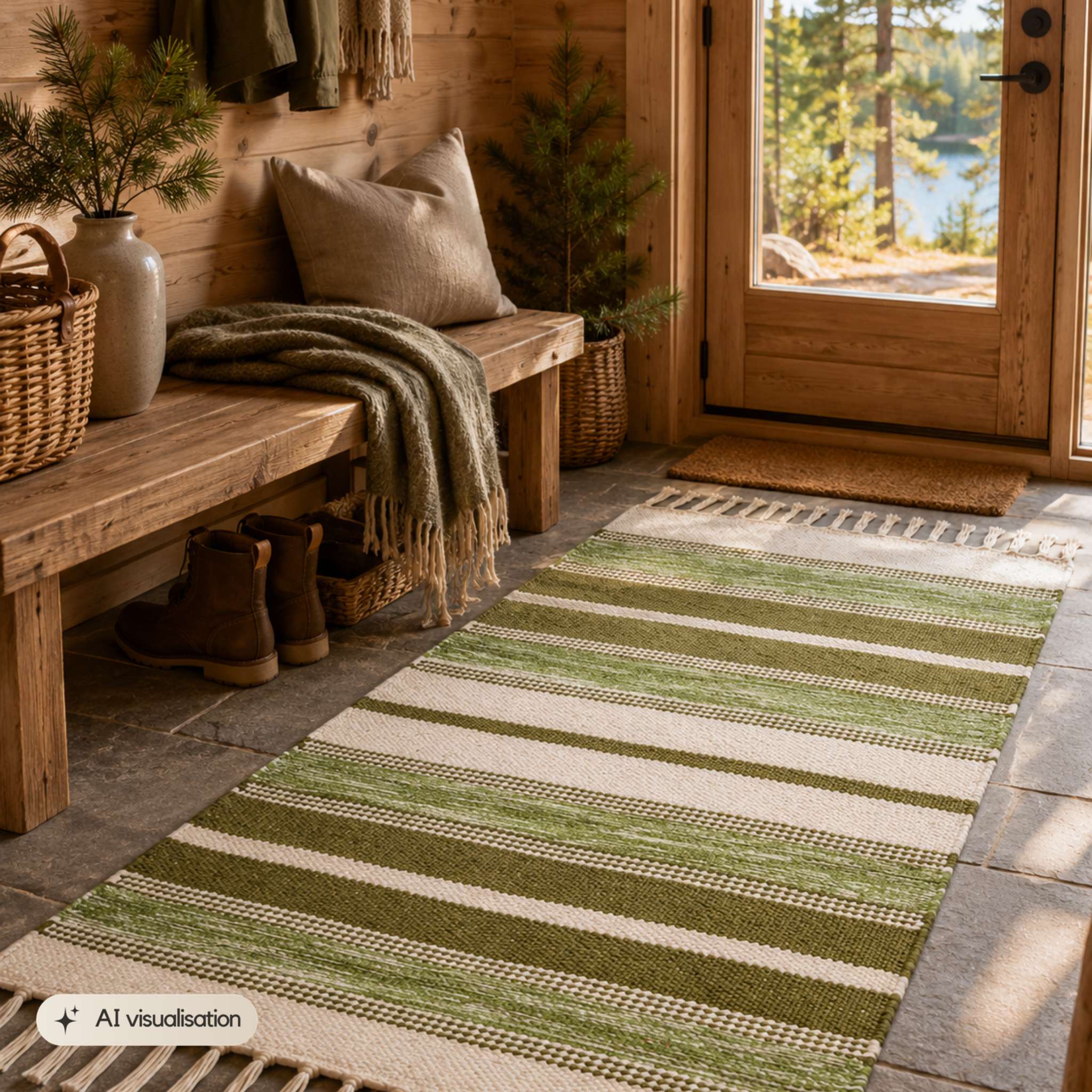 Arne Cotton rug - green