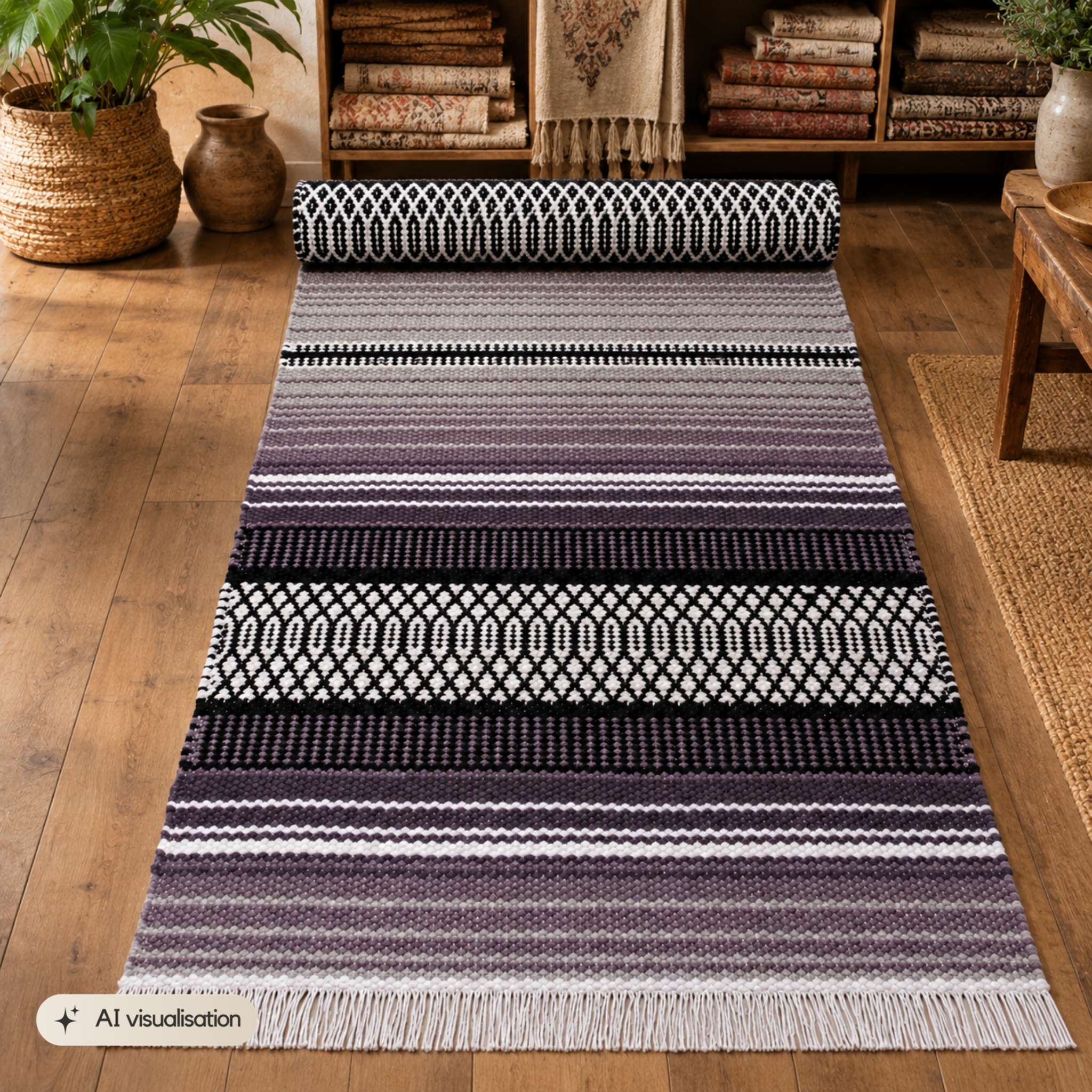 BERTA Cotton rug - gray