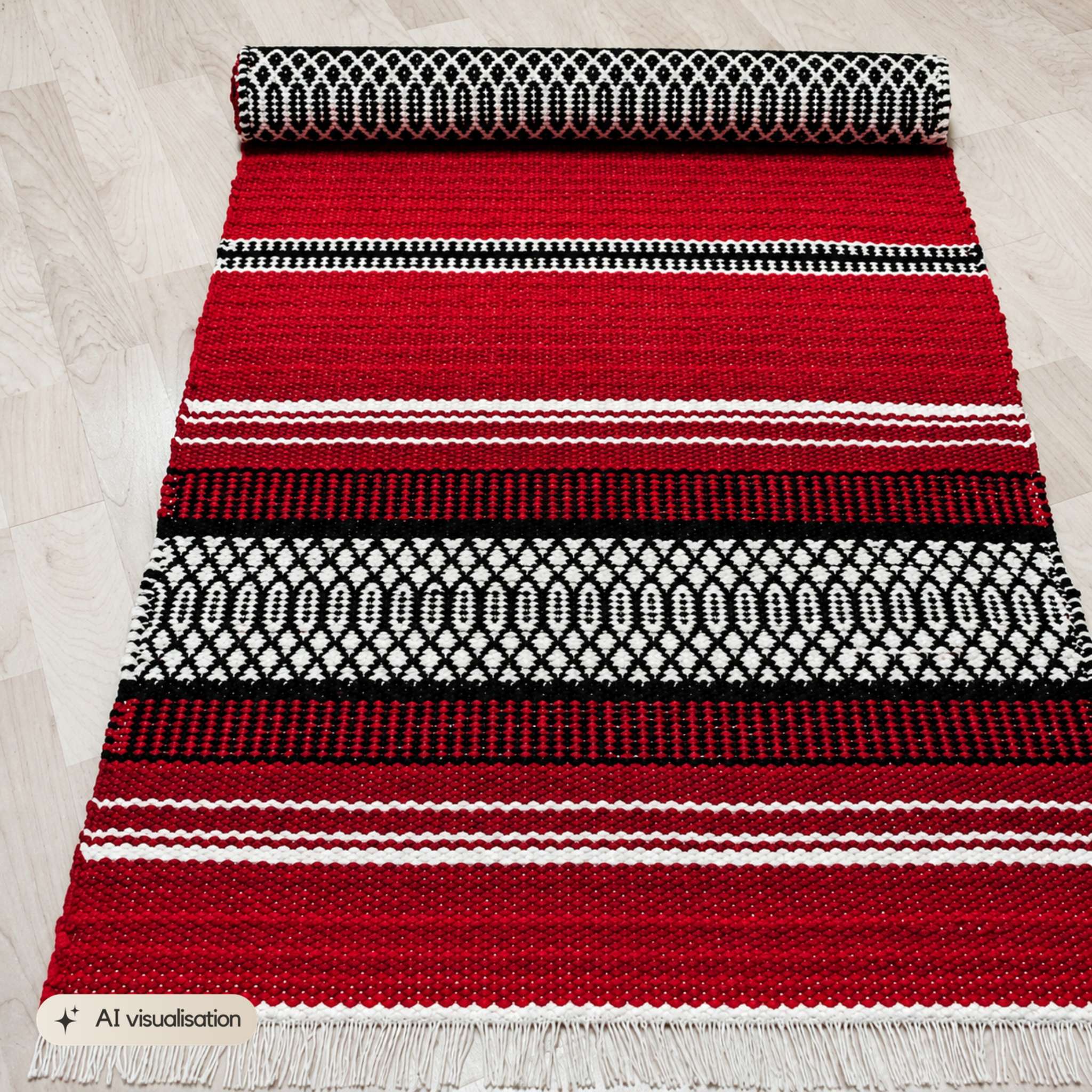BERTA puuvillamatto Rulla - punainen