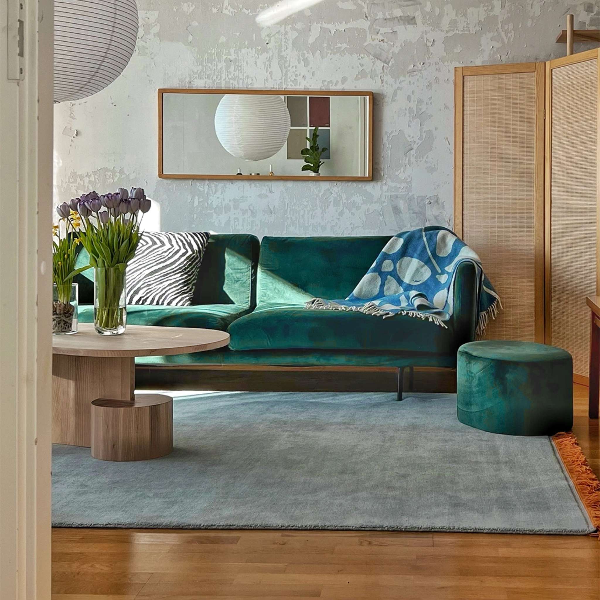Finarte Harmony Wool rug - Light blue