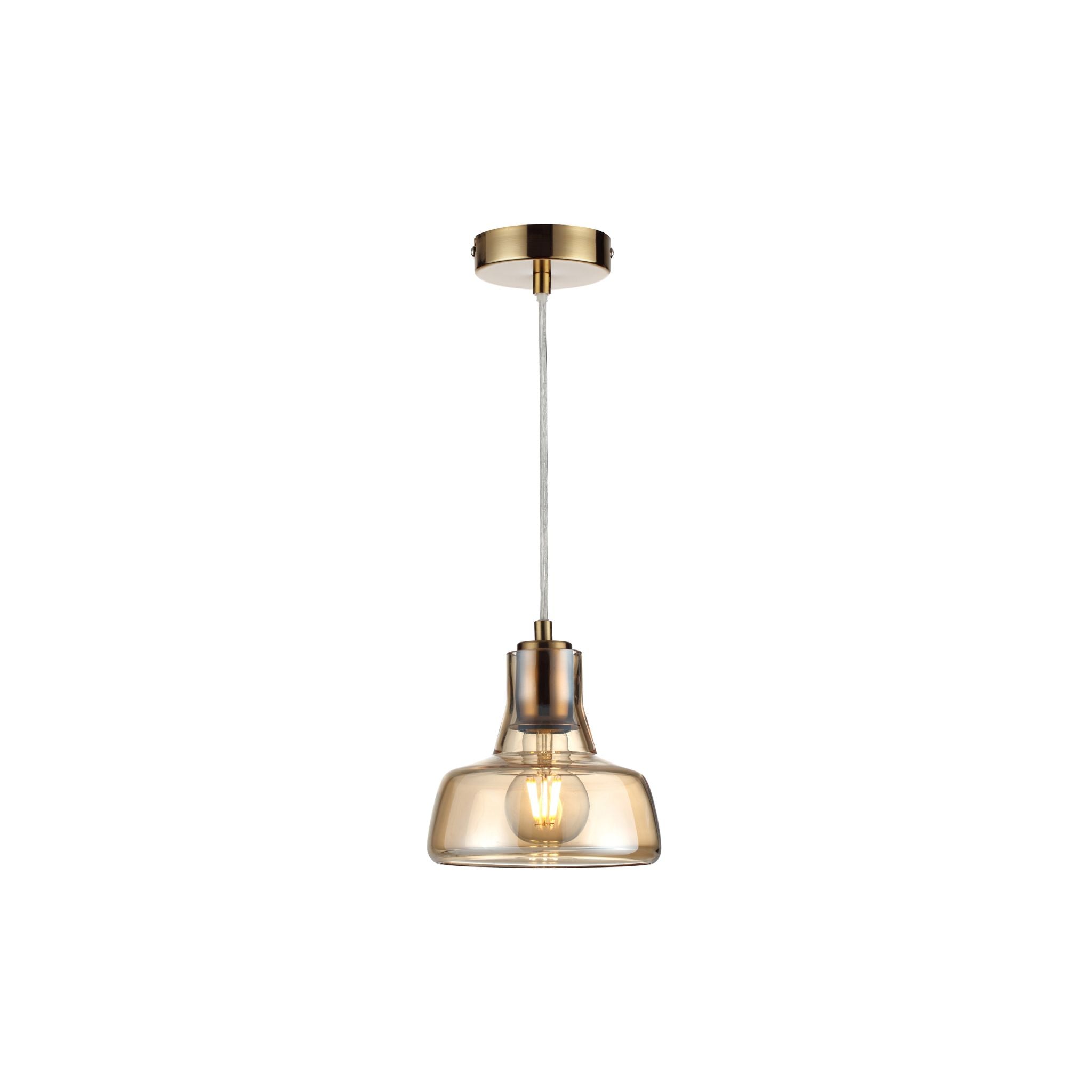 Haga 334701-22 - Pendant lamp - Amber - Matt gold