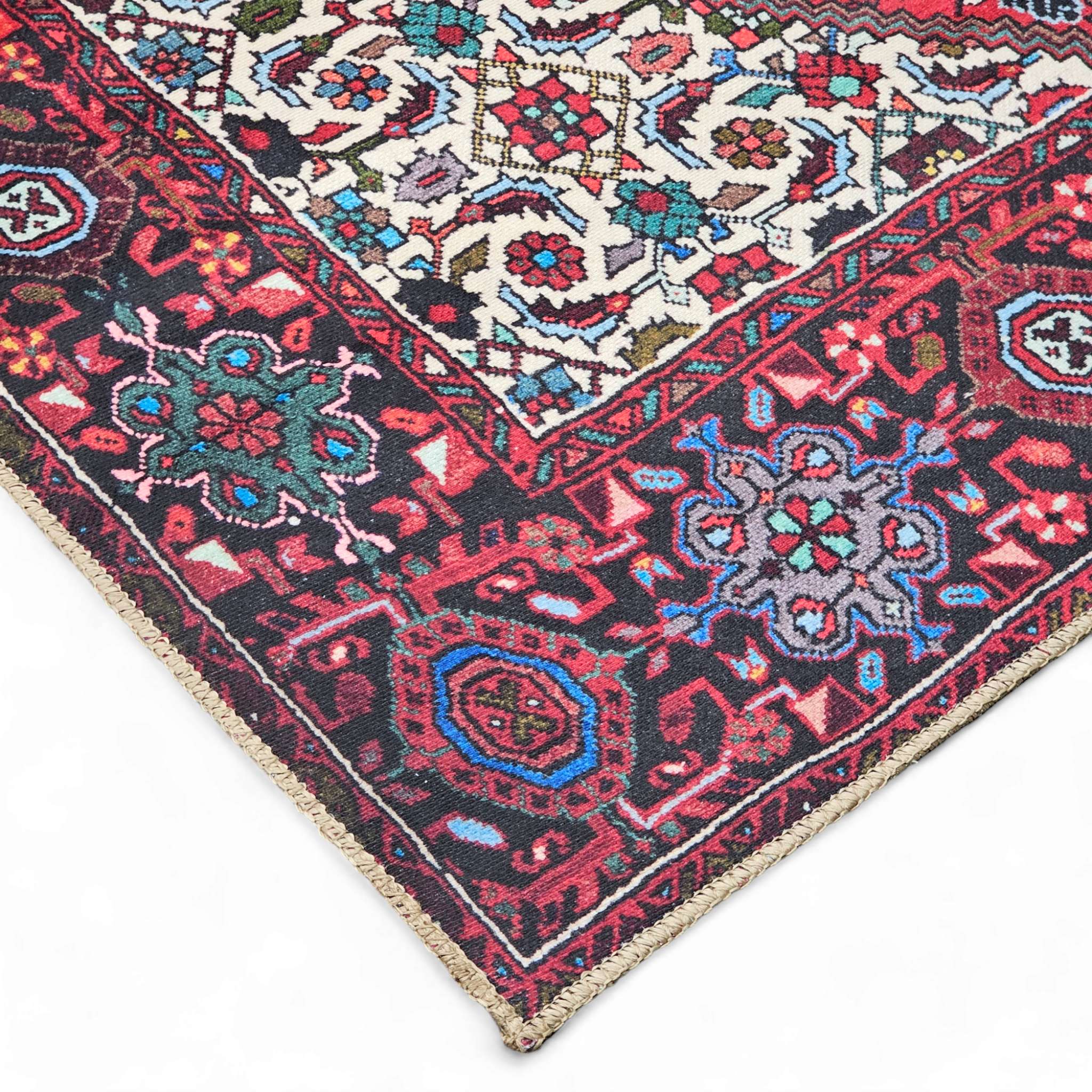 Kairo sileäksi kudottu matto - Punainen