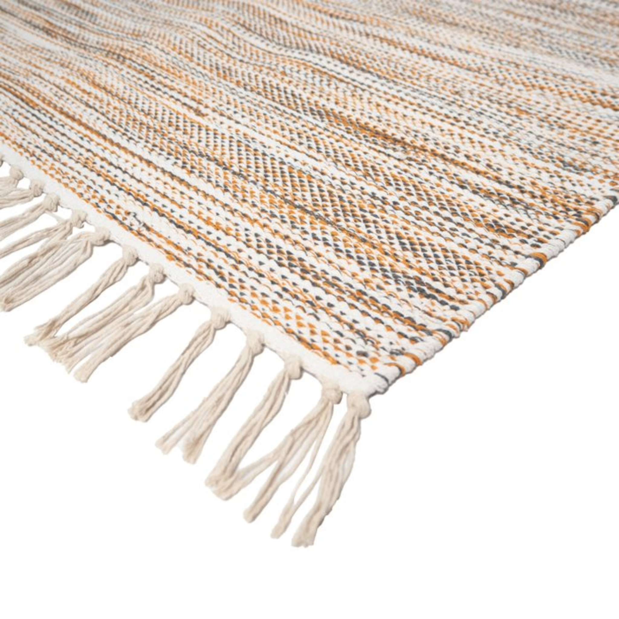 Kesälahti Cotton rug - brown/dark gray