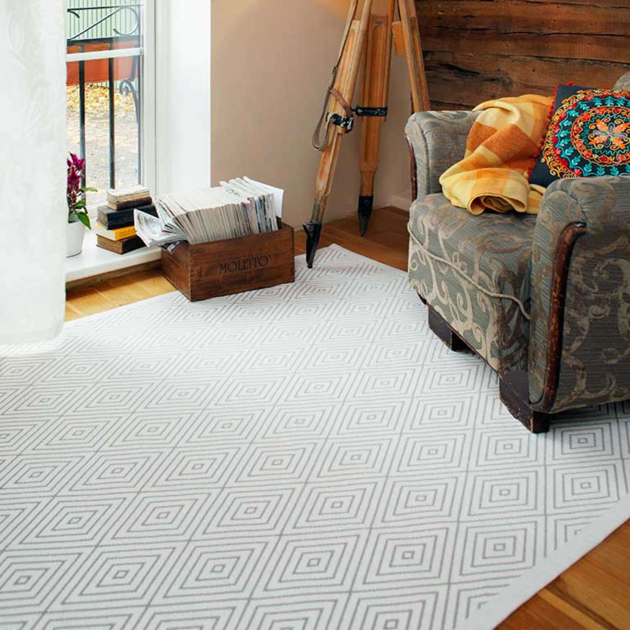 Narma KUNINGA double-sided Cotton rug - White