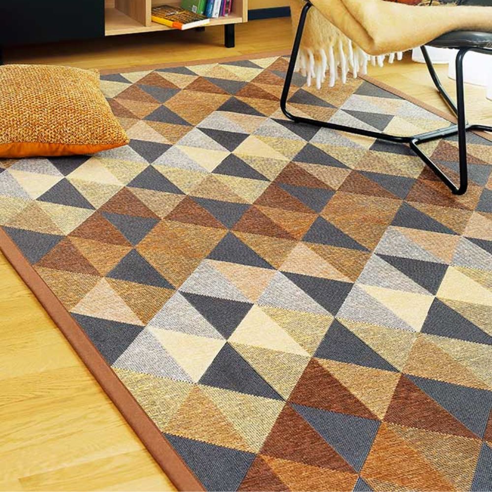 Narma KIVA double-sided Cotton rug - beige/dark brown