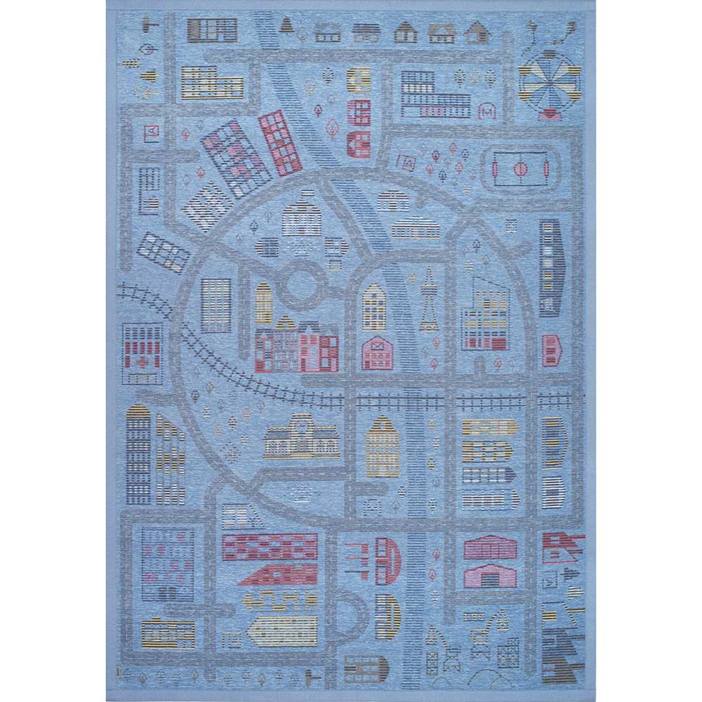 Narma ÜLEJÕE kaksipuolinen puuvillamatto - sininen/vihreä