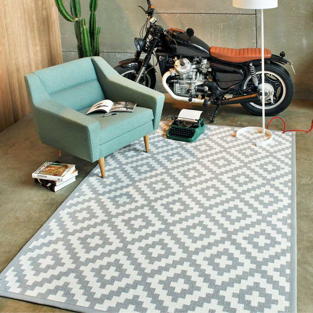 Narma VIKI double-sided Cotton rug - silver