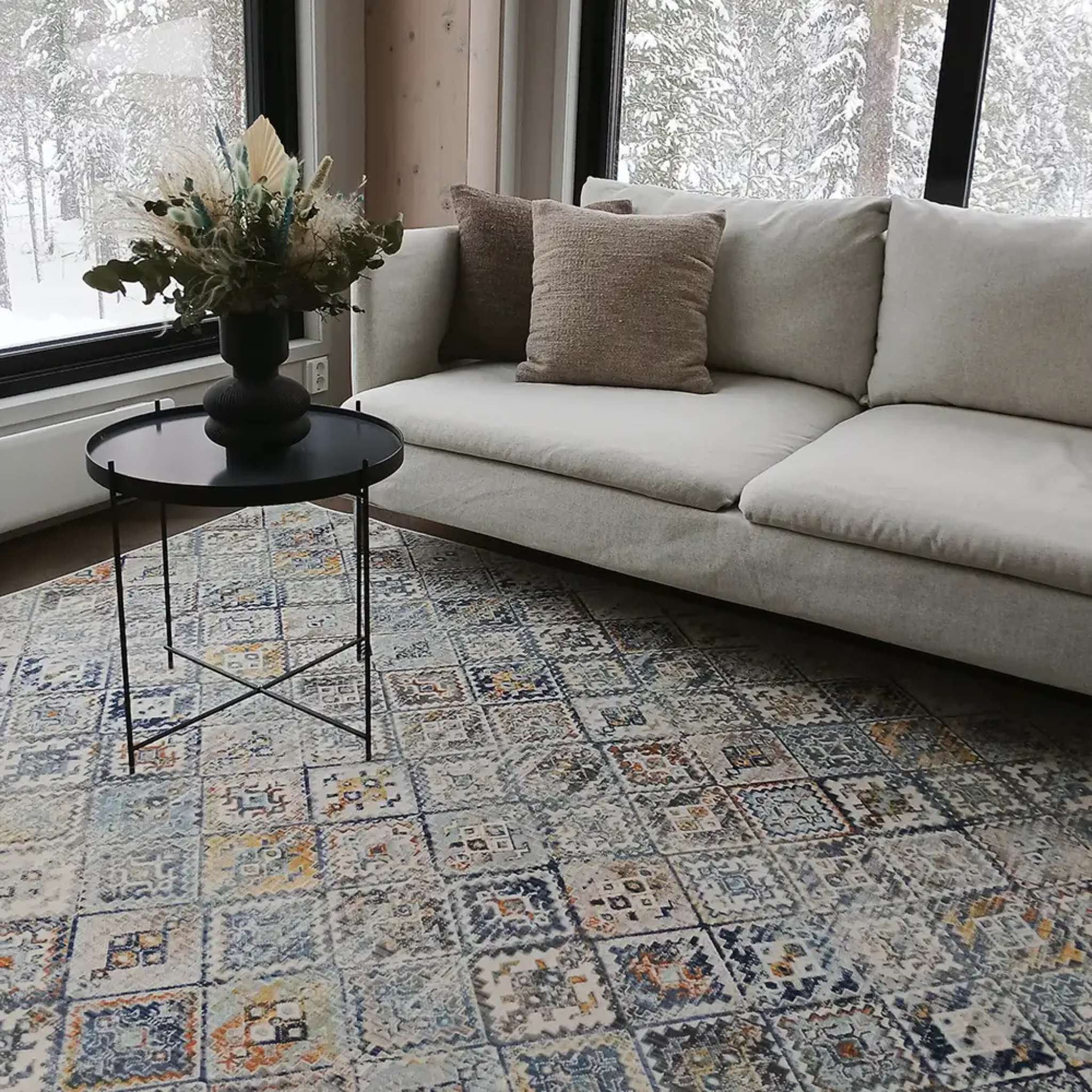 Nimar Oriental Rug Roll - blue