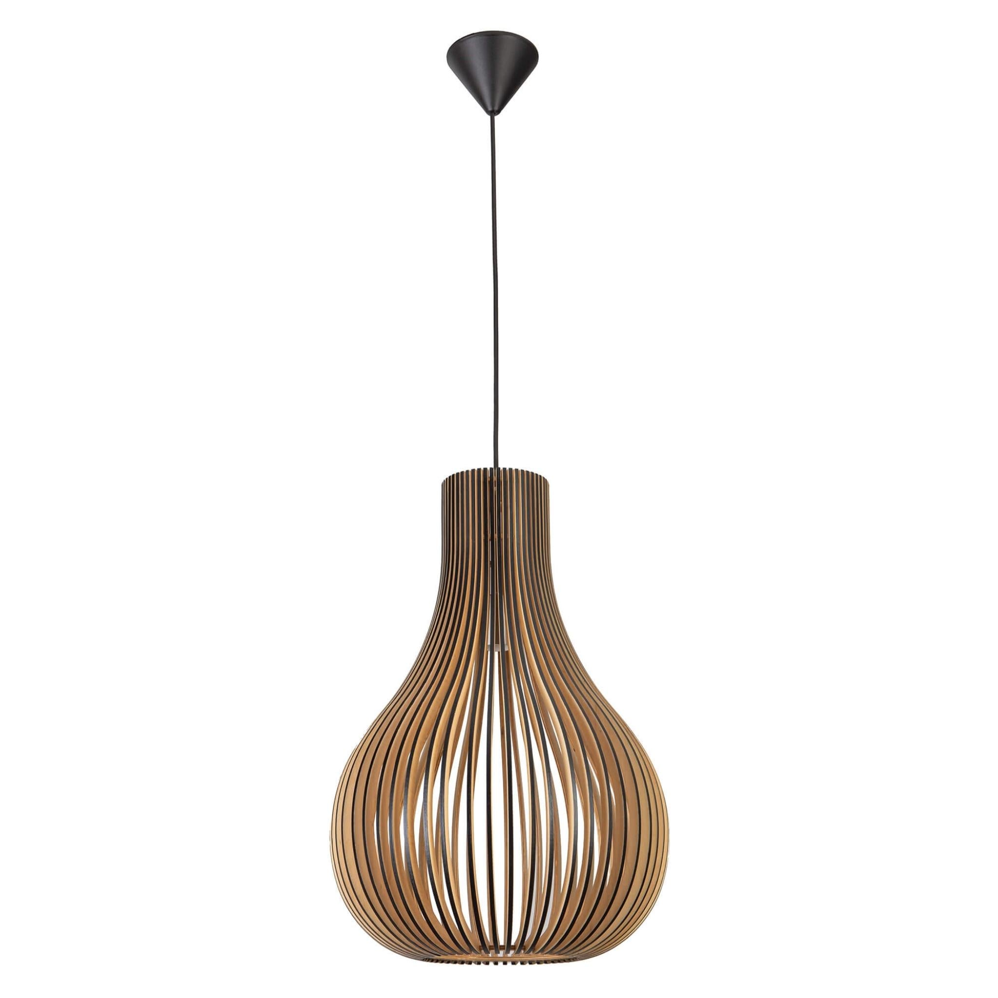 FocusLight OSAKA - Pendant lamp - Black/Wood - Ø38 cm